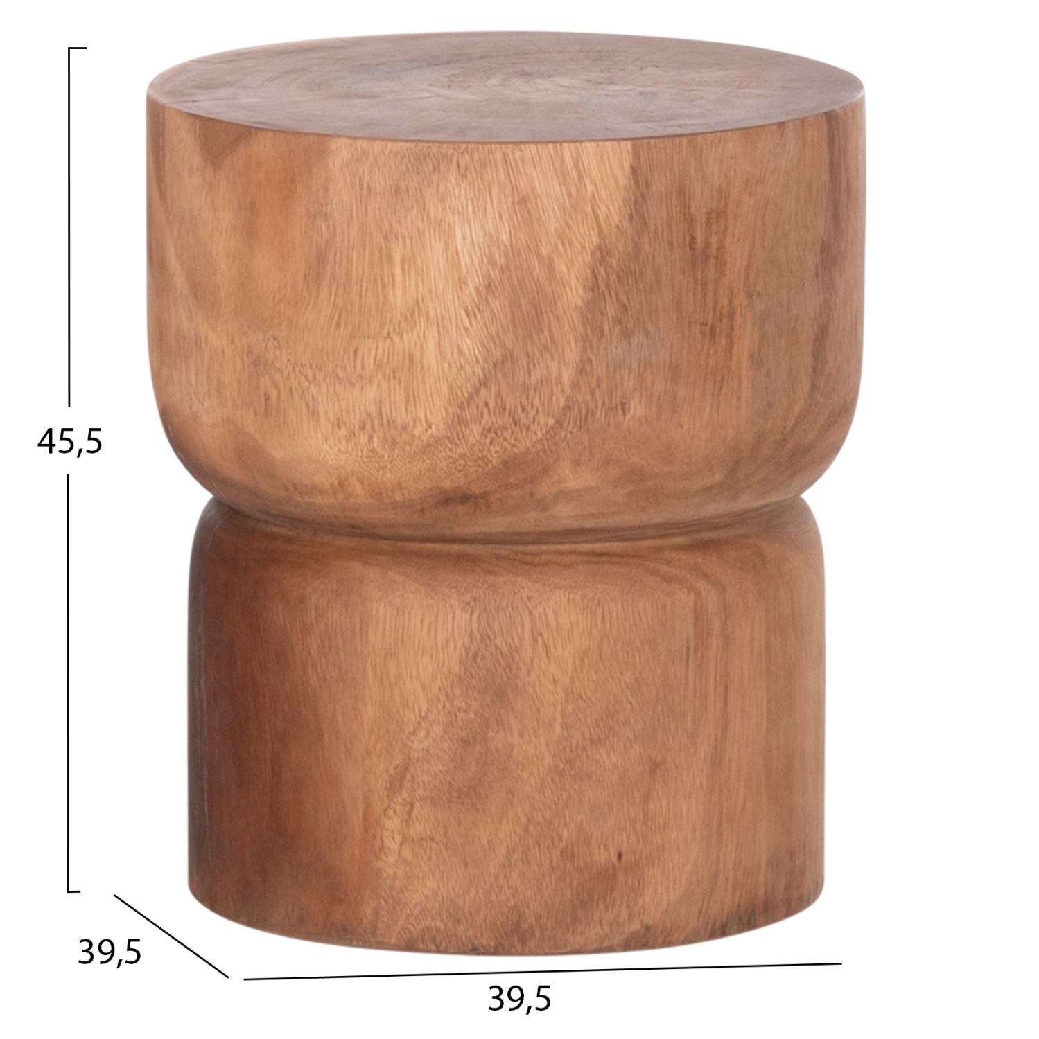 ΣΚΑΜΠΟ-ΤΡΑΠΕΖΑΚΙ ΚΥΛΙΝΔΡΙΚΟ FEBRY HM9908 ΜΑΣΙΦ ΞΥΛΟ SUAR ΦΥΣΙΚΟ Φ39,5x45,5Υεκ. 2