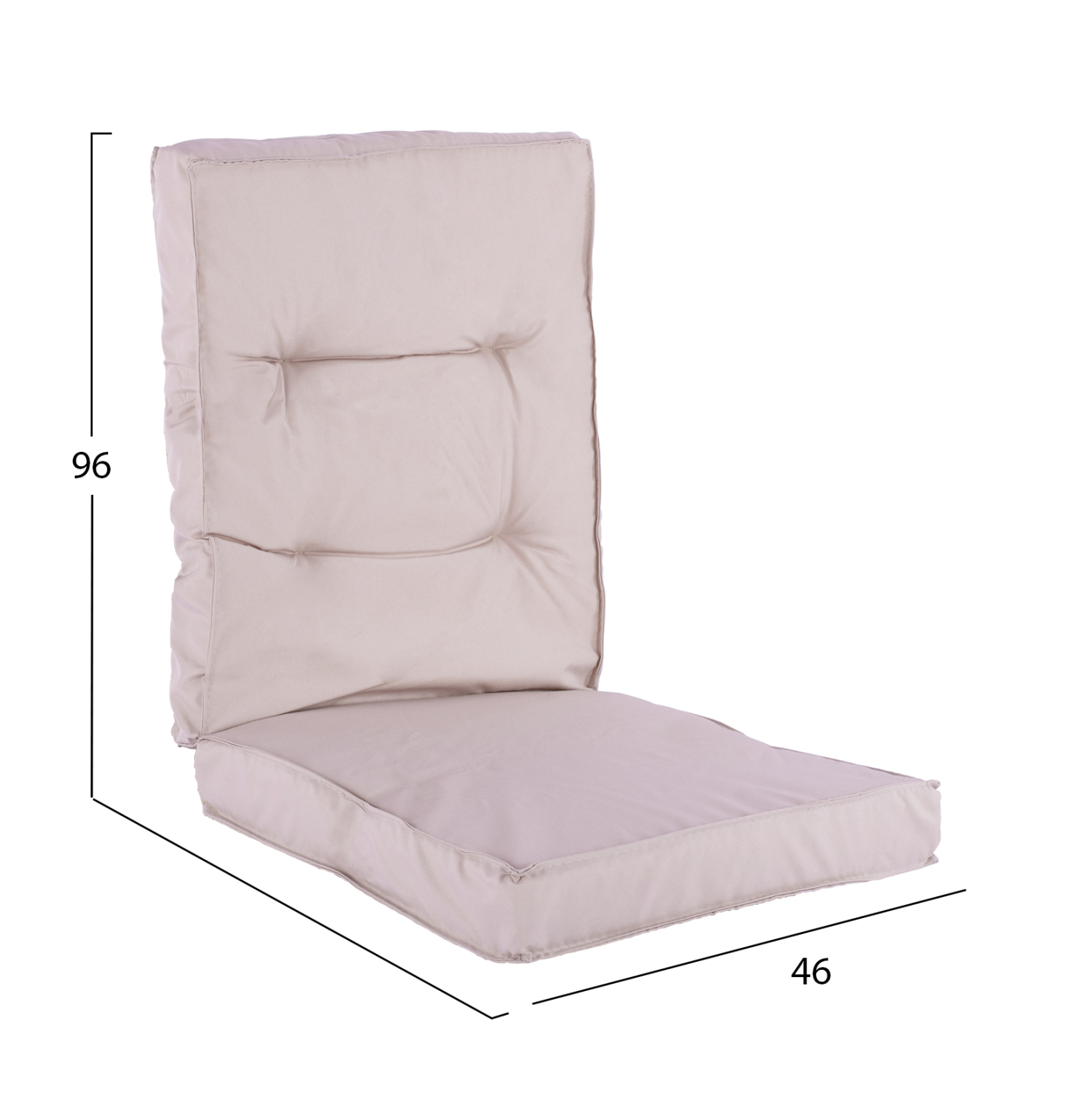 ΜΑΞΙΛΑΡΙ ΥΦΑΣΜΑΤΙΝΟ ΜΕ ΠΛΑΤΗ ΜΠΕΖ 96x46x7 εκ. HM5745.01 2