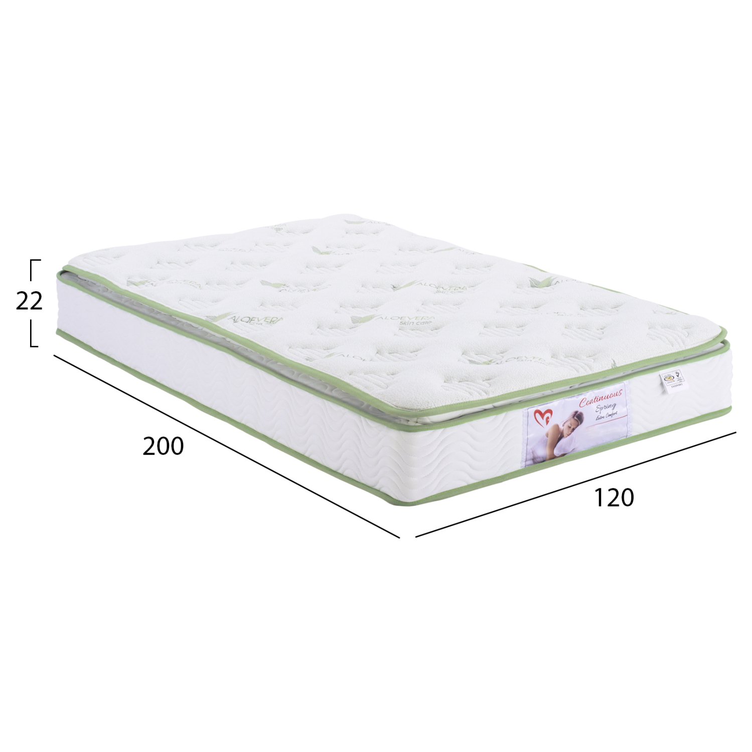 ΣΤΡΩΜΑ CONTINUOUS SPRING ΜΕ ΑΝΩΣΤΡΩΜΑ ALOE VERA 120X200 HM372.18 ΜΟΝΗΣ ΟΨΗΣ 2