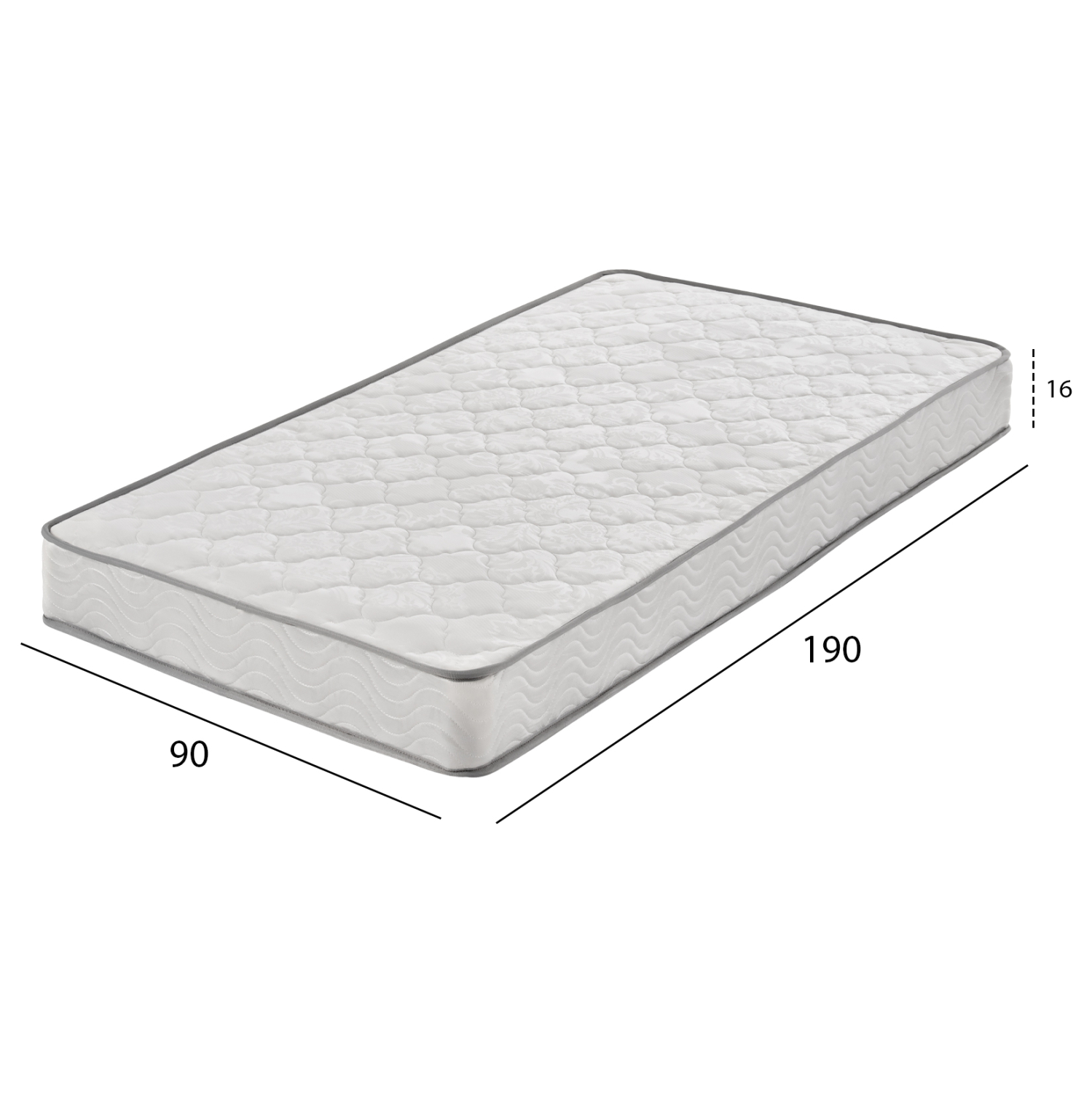 ΣΤΡΩΜΑ CONTINUOUS SPRING ΧΑΜΗΛΗ ΣΟΥΣΤΑ ΜΟΝΗΣ ΟΨΗΣ HM671.01 90x190x16 εκ. 2