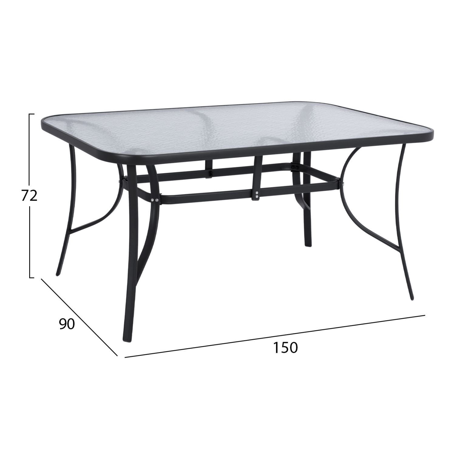 ΤΡΑΠΕΖΙ BRUNO 150X90Χ72Υεκ. ΓΚΡΙ ΜΕΤΑΛΛΙΚΟ ΜΕ ΓΥΑΛΙΝΗ ΕΠΙΦΑΝΕΙΑ HM5145.01 2