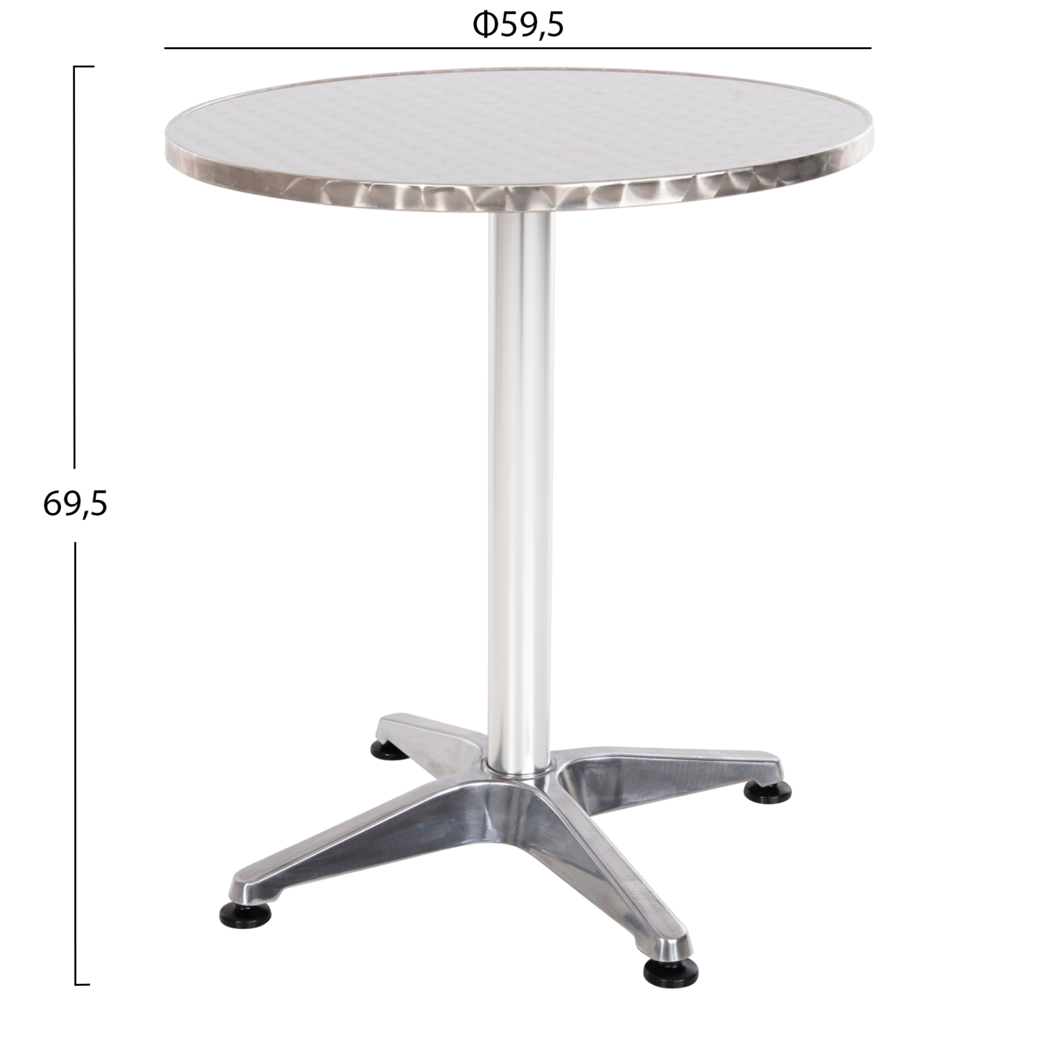 ΤΡΑΠΕΖΙ ΣΤΡΟΓΓΥΛΟ ΑΛΟΥΜΙΝΙΟΥ FRODO HM5539 ΜΕΤΑΛΛΙΚΟ ΧΡΩΜΑ-4ΝΥΧΗ ΒΑΣΗ Φ59,5x69,5Υεκ. 2