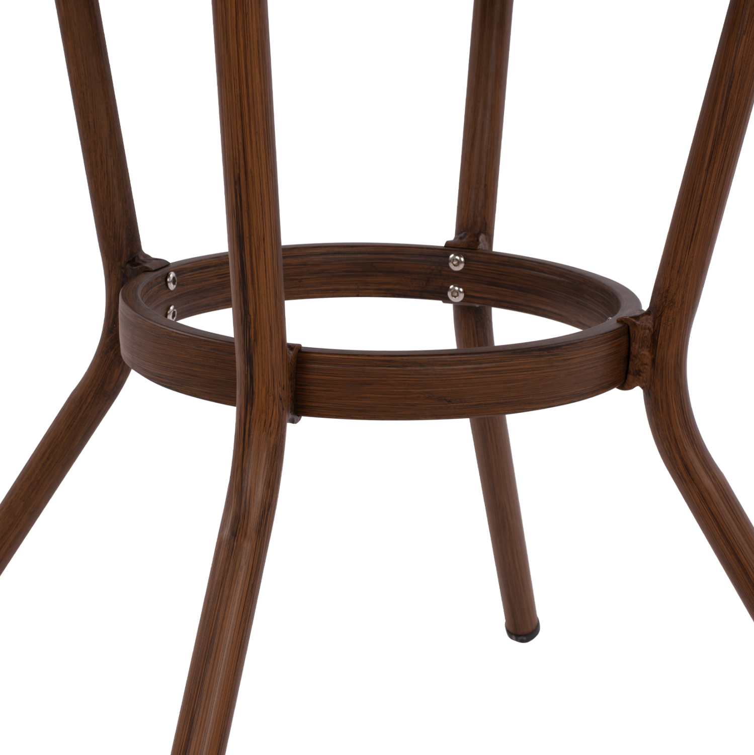 ΤΡΑΠΕΖΙ ΑΛΟΥΜΙΝΙΟΥ MOSES Φ70x76 εκ. BAMBOO LOOK HM5532.03 ΚΑΦΕ ΜΕ ΓΥΑΛΙ 7