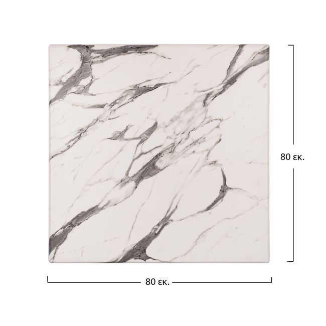 ΕΠΙΦΑΝΕΙΑ ΤΡΑΠΕΖΙΟΥ WERZALIT 80Χ80Χ3.5εκ. MARBLE WHITE-GREY 5657 HM5231.11 2