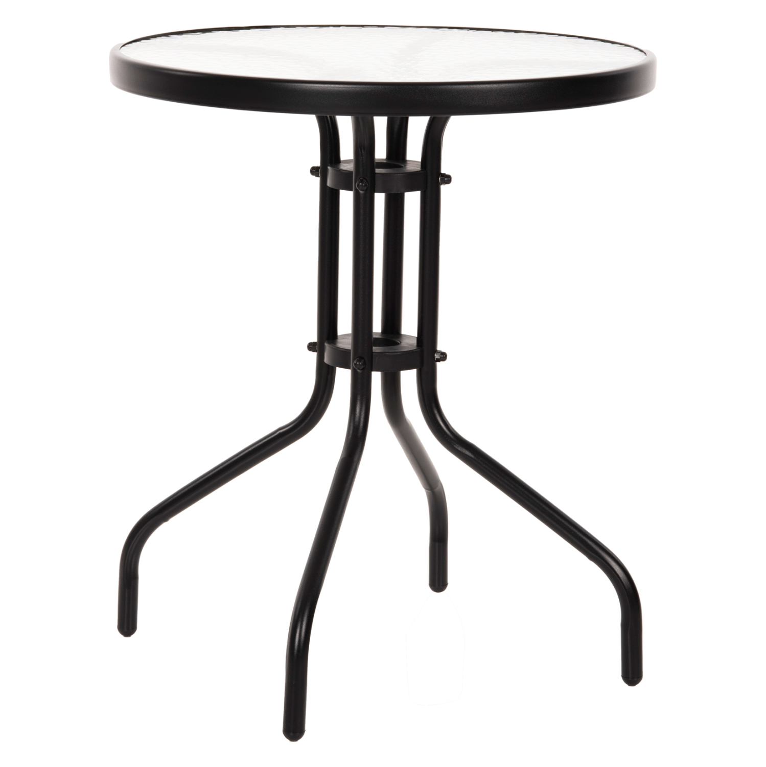 ΤΡΑΠΕΖΙ LIMA Φ60x68Υεκ. ΜΕΤΑΛΛΙΚΟ ΜΑΥΡΟ ΜΕ ΓΥΑΛΙΝΗ ΕΠΙΦΑΝΕΙΑ HM5079.03 1