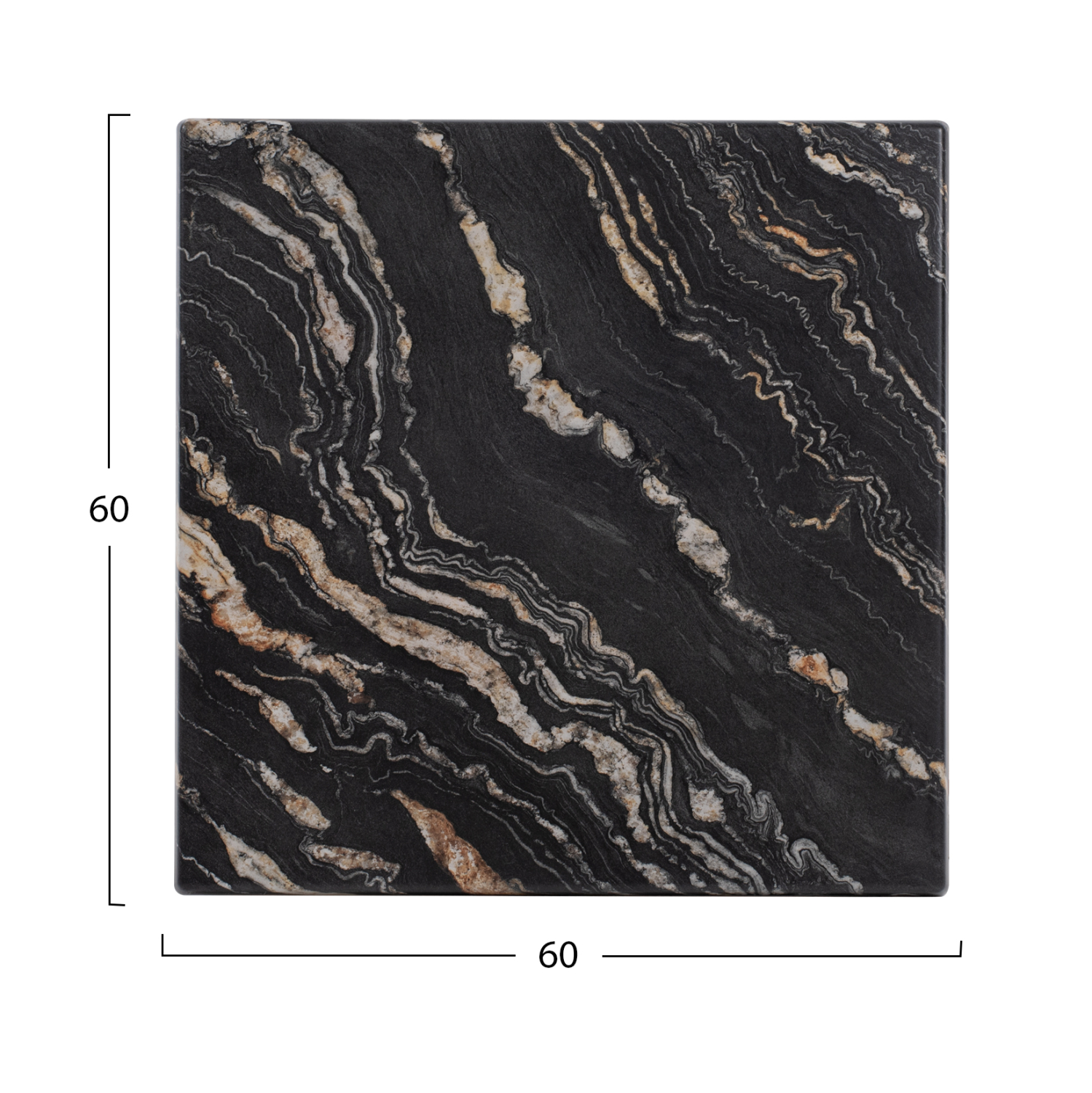 ΕΠΙΦΑΝΕΙΑ ΤΡΑΠΕΖΙΟΥ WERZALIT 60Χ60Χ3.5εκ.  BLACK GOLD MARBLE HM5229.15 2