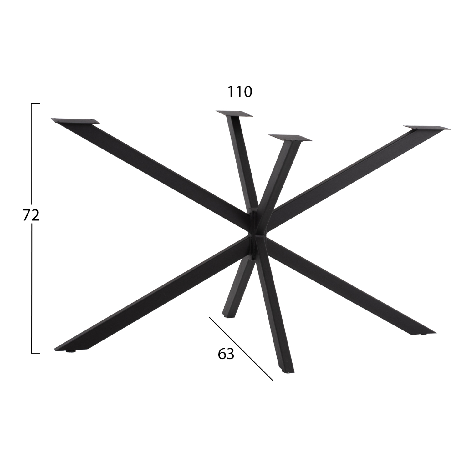ΒΑΣΗ ΤΡΑΠΕΖΙΟΥ ΜΑΥΡΗ ΜΕΤΑΛΛΙΚΗ ΔΙΠΛΗ ΧΙΑΣΤΙ HM5917 110x63x72Υεκ. 2