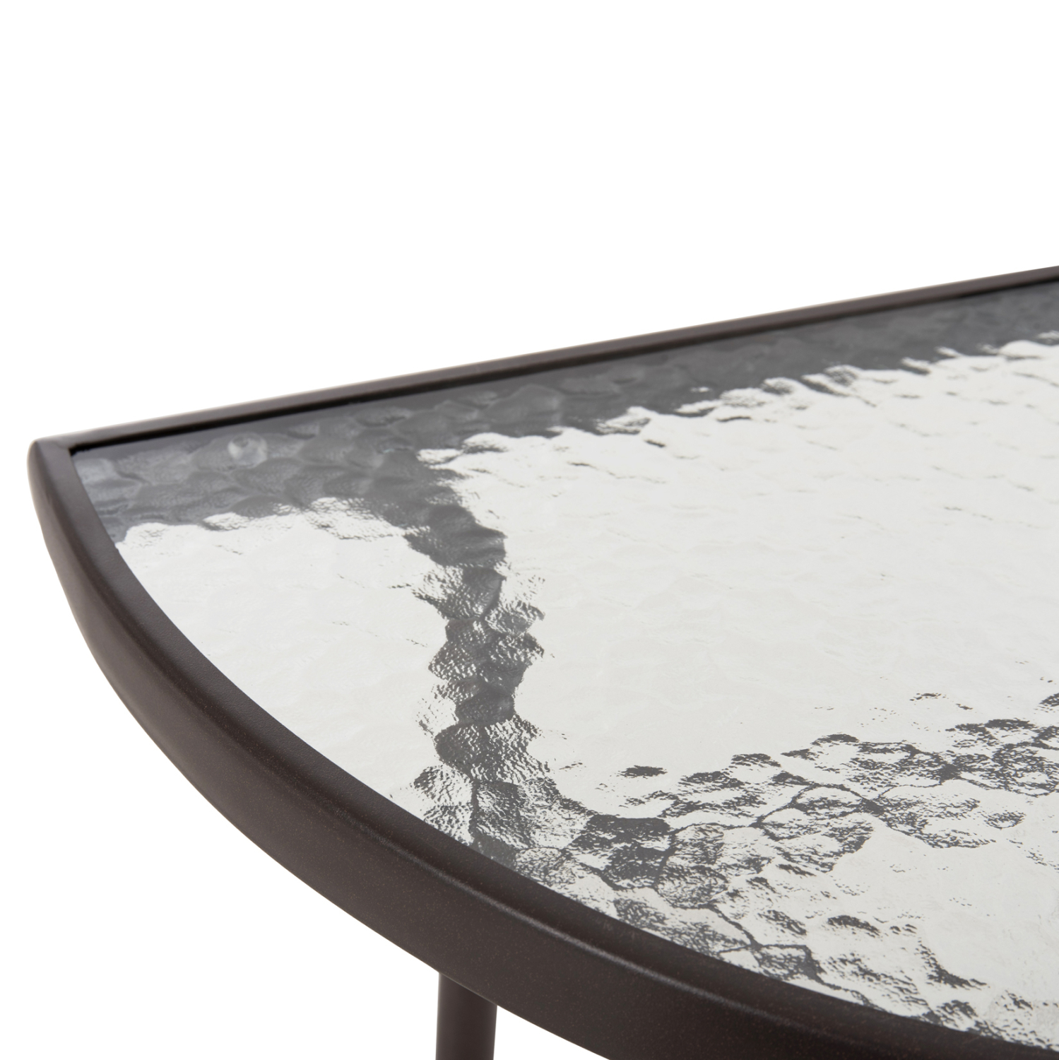 ΤΡΑΠΕΖΙ ΗΜΙΚΥΚΛΙΚΟ LIMA HM5967.02 ΜΕΤΑΛΛΙΚΟ ΚΑΦΕ ΜΕ ΓΥΑΛΙΝΟ TOP 70x40x64,5Υεκ. 6