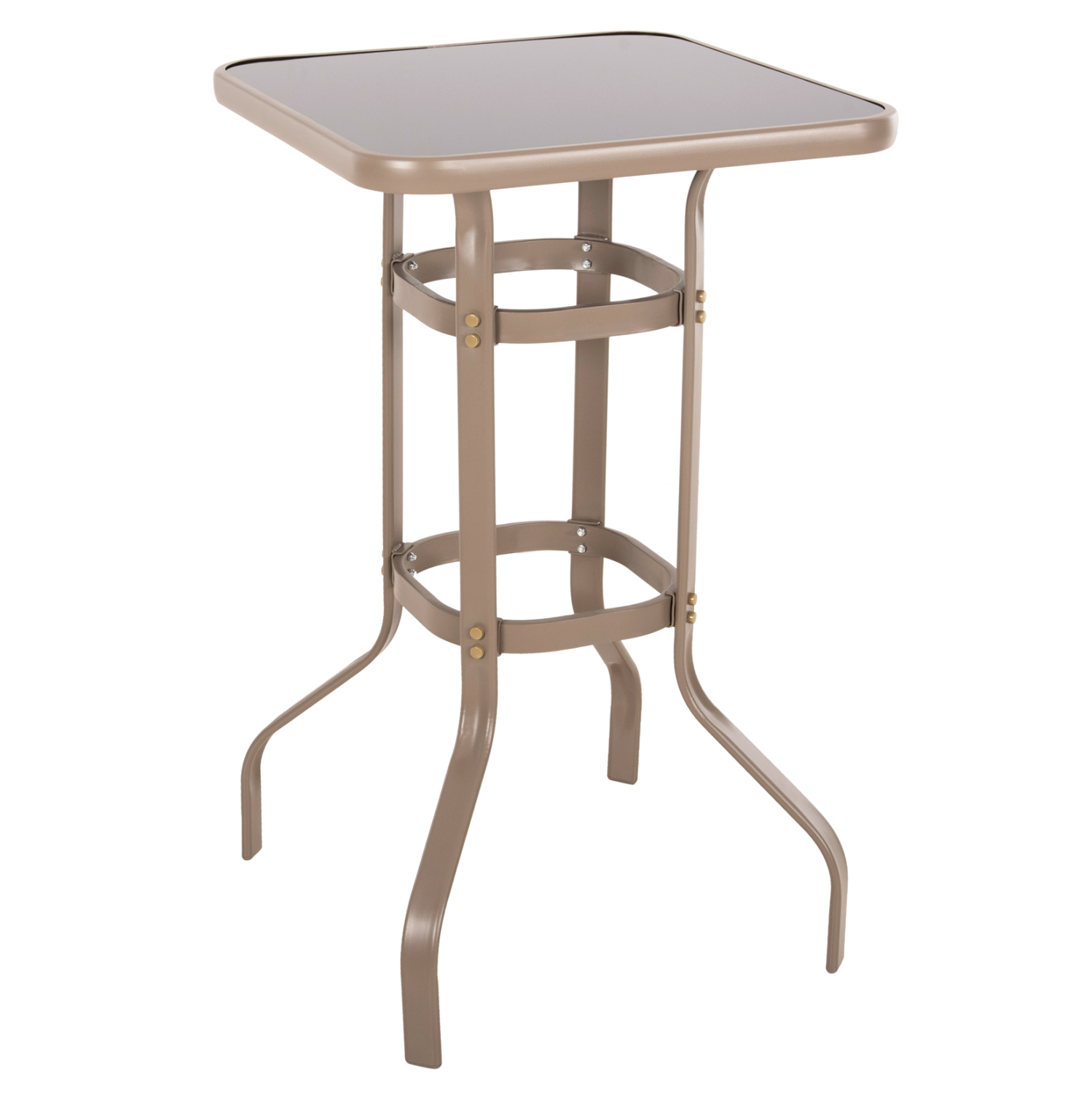 ΤΡΑΠΕΖΙ ΜΠΑΡ ΤΕΤΡΑΓΩΝΟ FIGGY HM6066.04 ΜΕΤΑΛΛΙΚΟ ΣΑΜΠΑΝΙ-ΓΥΑΛΙ ΑΣΦΑΛΕΙΑΣ 60x60x100Υεκ 1