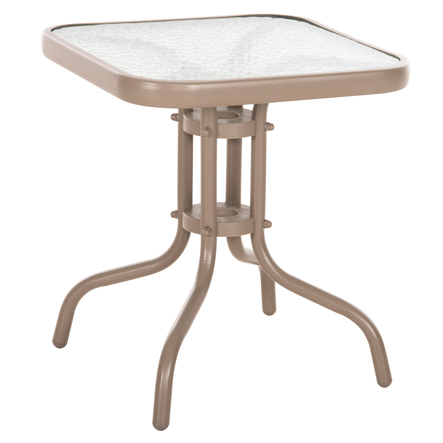 ΤΡΑΠΕΖΙ ΒΟΗΘΗΤΙΚΟ FIGO HM6067.04 ΜΕΤΑΛΛΙΚΟ ΣΑΜΠΑΝΙ-ΓΥΑΛΙΝΗ ΕΠΙΦΑΝΕΙΑ 45x45x51Yεκ 1