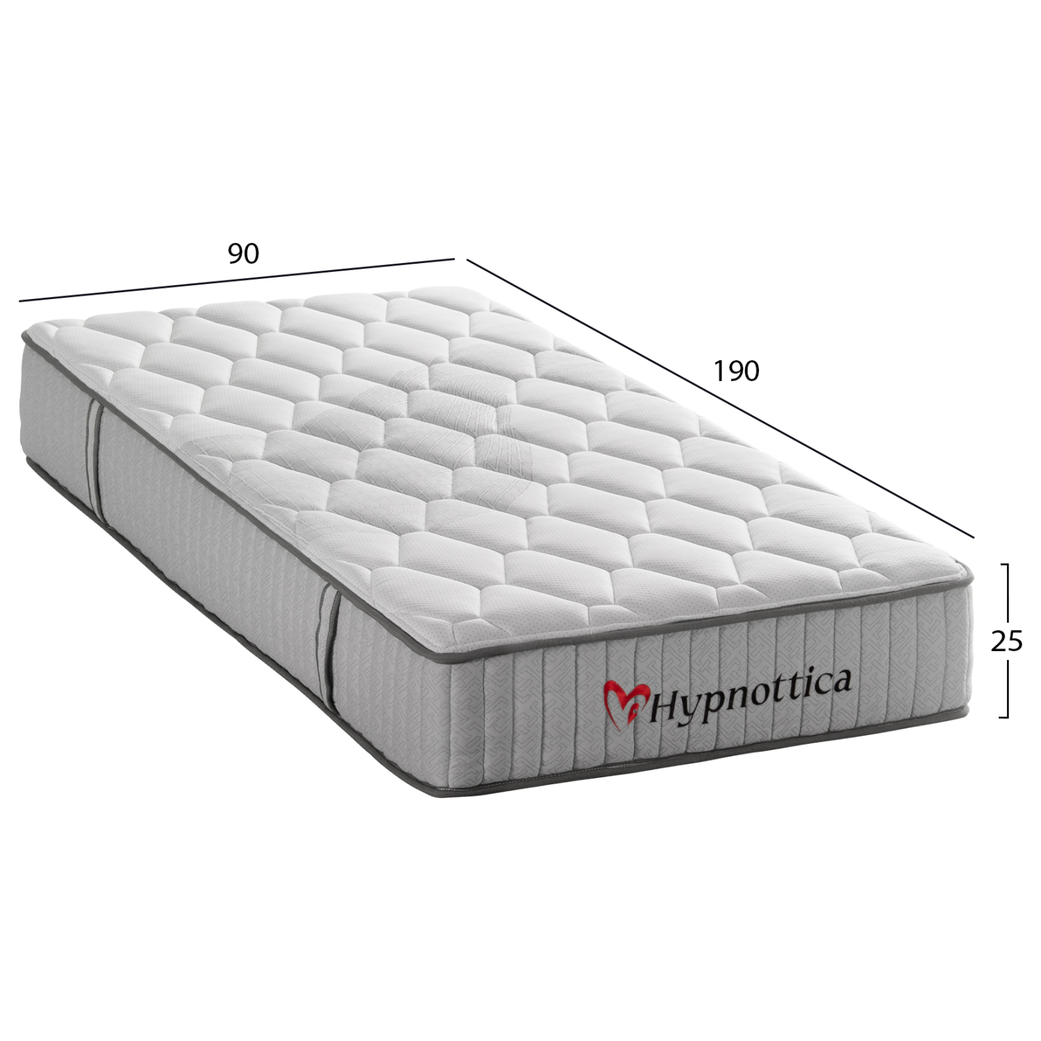 ΣΤΡΩΜΑ ΜΟΝΟ HYPNOTTICA HM748.01 POCKET SPRINGS--ΛΕΥΚΟ 90x190x25Υεκ. 2