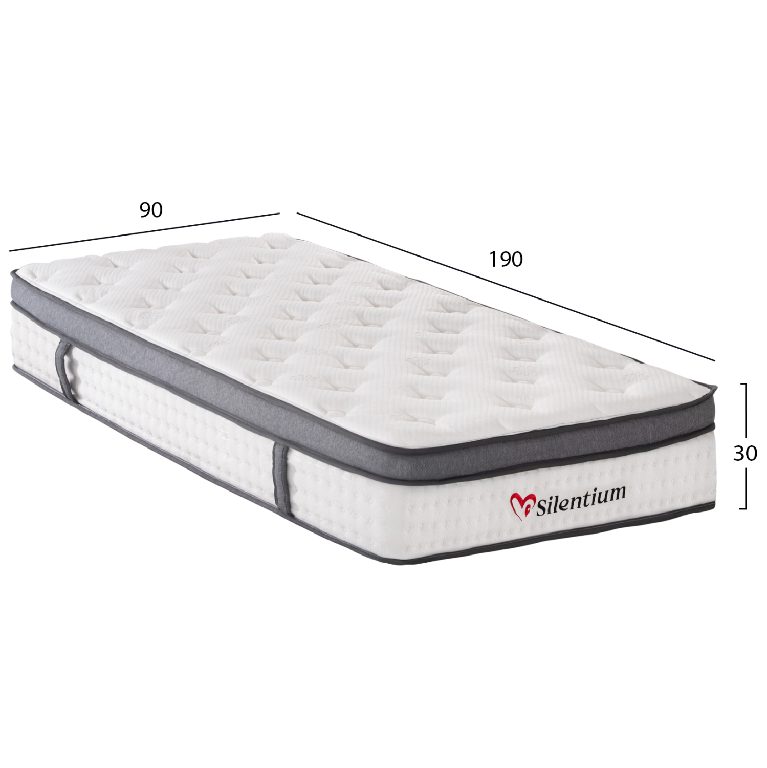 ΣΤΡΩΜΑ ΜΟΝΟ SILENTIUM HM749.01 POCKET SPRINGS--ΛΕΥΚΟ 90x190x30Υεκ. 2
