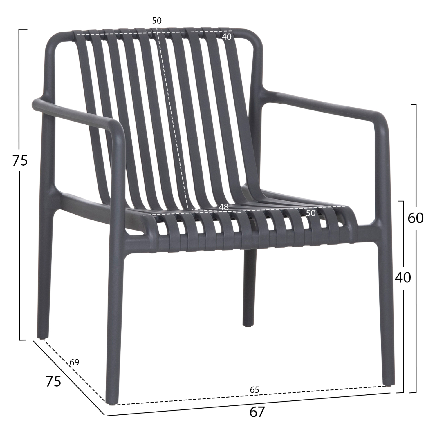 ΠΟΛΥΘΡΟΝΑ LOUNGE ΕΞΩΤ.ΧΩΡΟΥ MALEN HM6626.03 ΓΚΡΙ ΠΟΛΥΠΡΟΠΥΛΕΝΙΟ 67x75x75Υεκ 2
