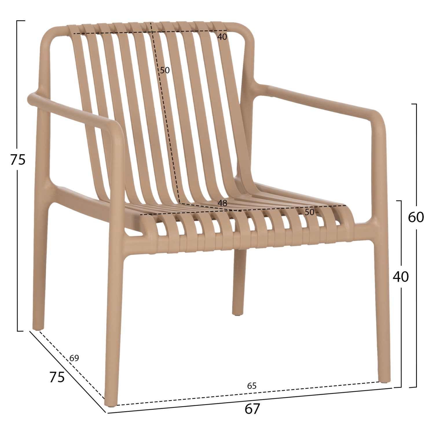 ΠΟΛΥΘΡΟΝΑ LOUNGE ΕΞΩΤ.ΧΩΡΟΥ MALEN HM6626.04 ΚΑΠΟΥΤΣΙΝΟ ΠΟΛΥΠΡΟΠΥΛΕΝΙΟ 67x75x75Υεκ 2