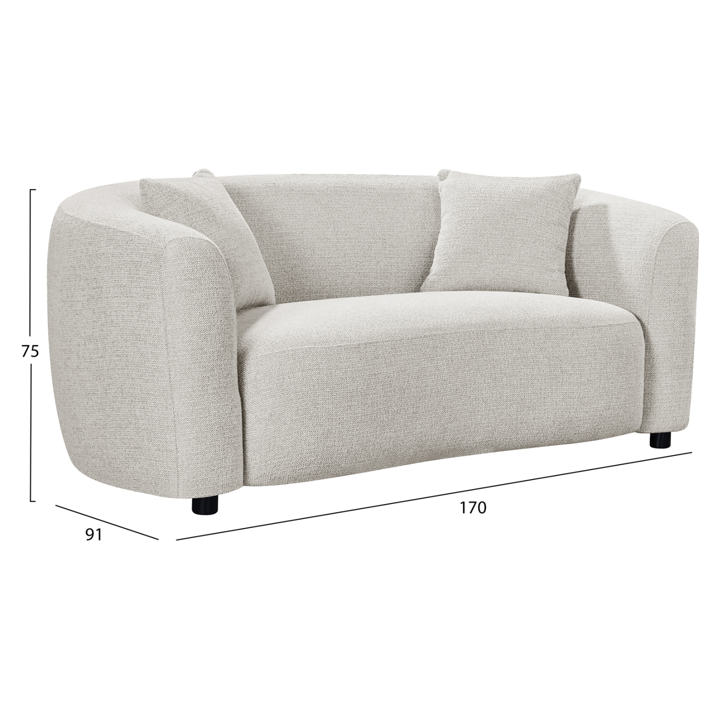 ΚΑΝΑΠΕΣ 2-ΘΕΣΙΟΣ NORD HM3322.02 ΑΝΟΙΧΤΟ ΜΠΕΖ ΥΦΑΣΜΑ 170x91x75Υεκ. 2