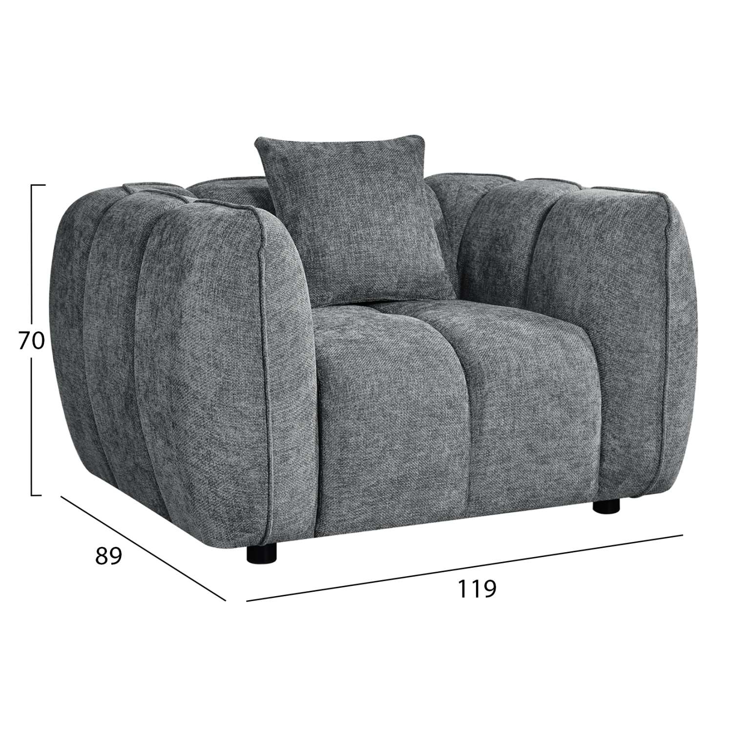 ΠΟΛΥΘΡΟΝΑ LYKKE HM3325.01 ΓΚΡΙ ΥΦΑΣΜΑ 119x89x70Υεκ 2