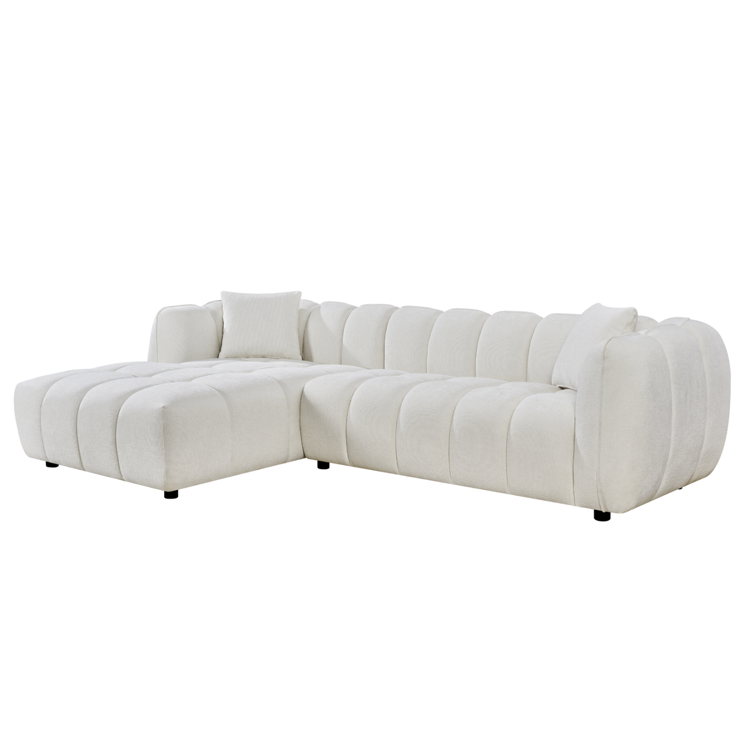 ΚΑΝΑΠΕΣ ΓΩΝΙΑ (ΑΡΙΣΤΕΡΗ) LYKKE HM3326.02L ΕΚΡΟΥ ΥΦΑΣΜΑ 280x89-165(η γωνία)x70Υεκ 1