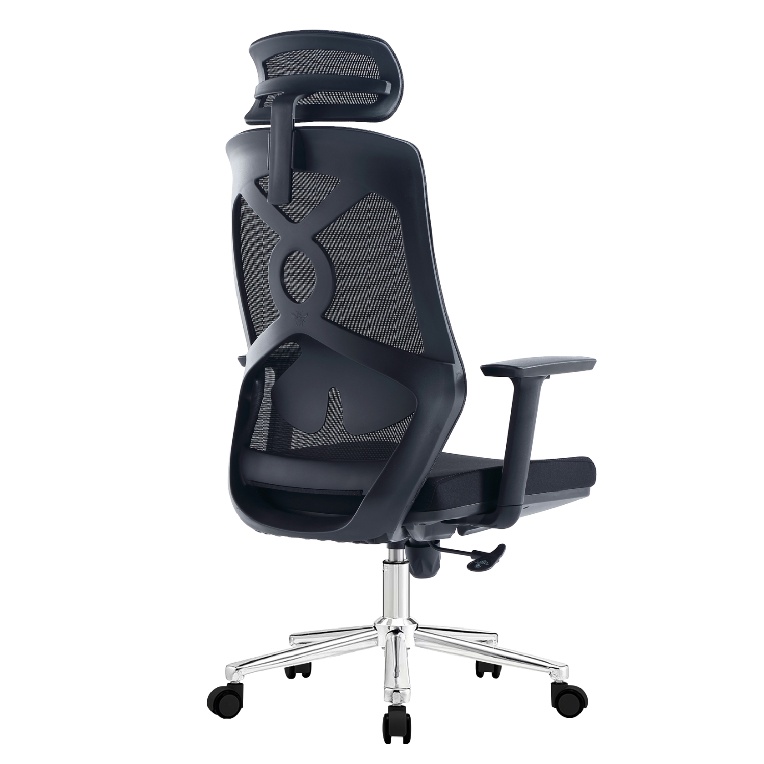 ΚΑΡΕΚΛΑ ΓΡΑΦΕΙΟΥ FLEXORA HM1213.01 ΜΑΥΡO MESH-ΒΑΣΗ ΧΡΩΜΙΟΥ 60x63x125Υεκ 5