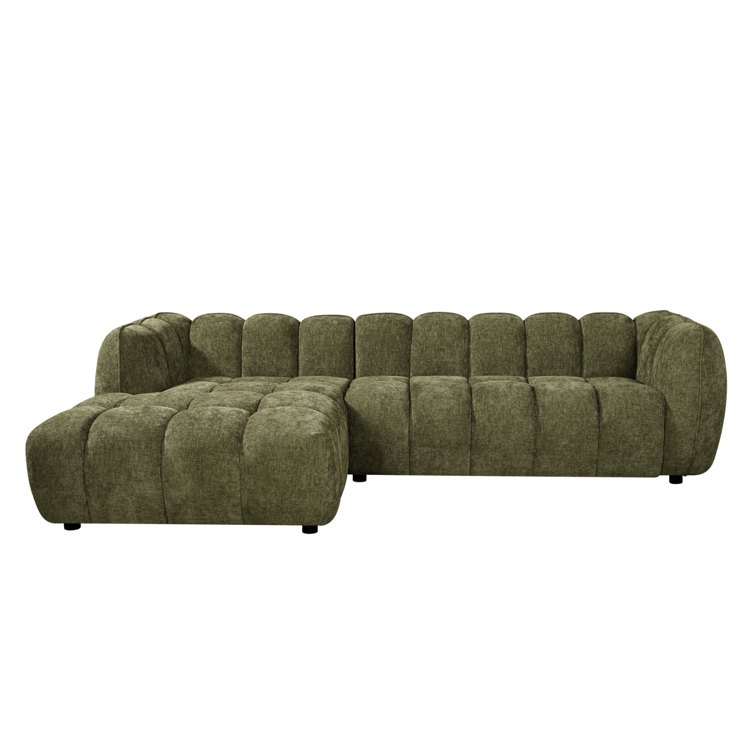 ΚΑΝΑΠΕΣ ΓΩΝΙΑ (ΑΡΙΣΤΕΡΗ) LYKKE HM3326.03L ΠΡΑΣΙΝΟ ΥΦΑΣΜΑ 280x83-160(η γωνία)x80Υεκ 3