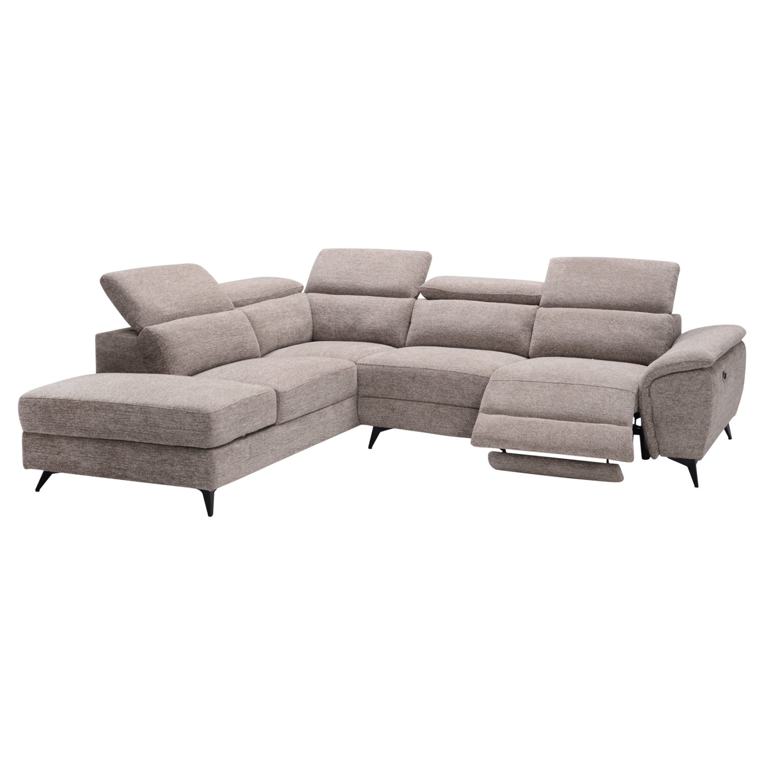 ΚΑΝΑΠΕΣ ΑΡΙΣΤΕΡΗ ΓΩΝΙΑ-ΑΝΑΚΛΙΣΗ &amp; ΑΠΟΘ.ΧΩΡΟΣ-RESTRO HM3339.02L ΜΠΕΖ ΥΦΑΣΜΑ 290x220x80Υεκ 1