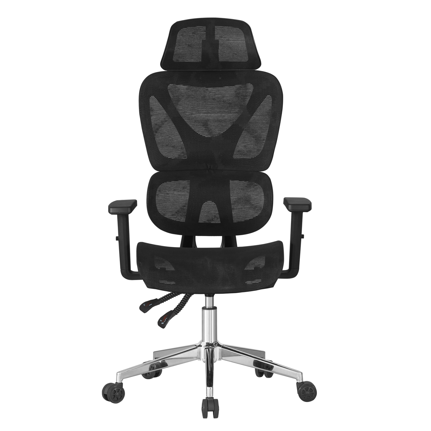 ΚΑΡΕΚΛΑ ΓΡΑΦΕΙΟΥ NOVAR HM1217.01 ΜΑΥΡO MESH--ΒΑΣΗ ΧΡΩΜΙΟΥ 51x49x129Υεκ 3