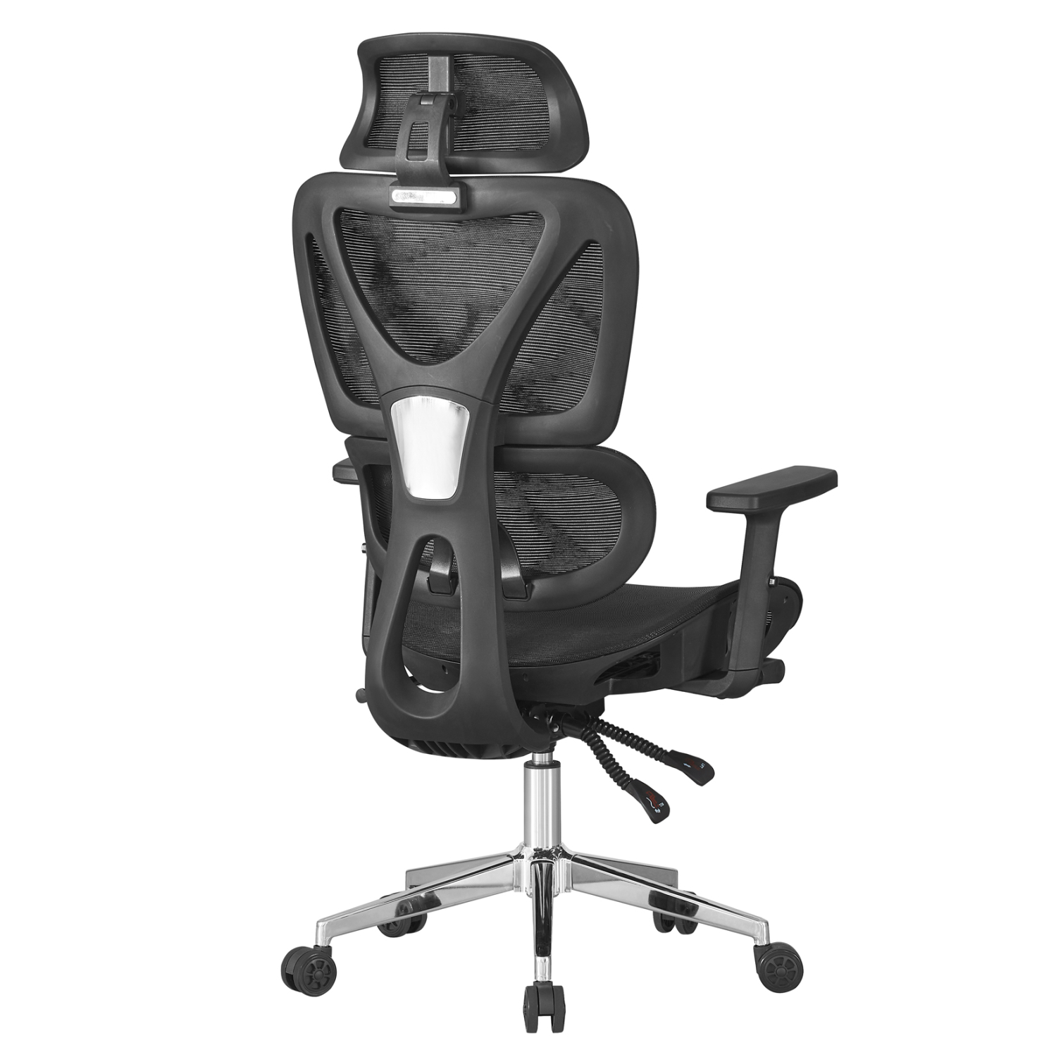 ΚΑΡΕΚΛΑ ΓΡΑΦΕΙΟΥ NOVAR HM1217.01 ΜΑΥΡO MESH--ΒΑΣΗ ΧΡΩΜΙΟΥ 51x49x129Υεκ 5