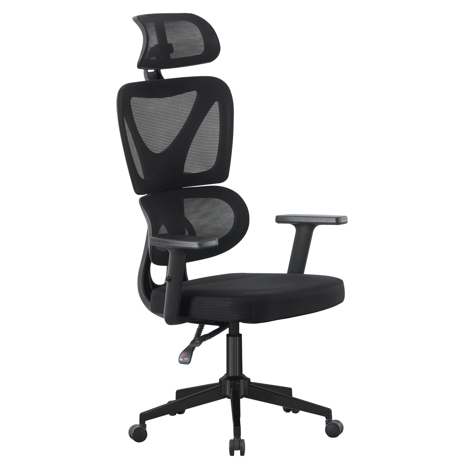 ΚΑΡΕΚΛΑ ΓΡΑΦΕΙΟΥ NOVAR HM1218.01 ΜΑΥΡO MESH--ΒΑΣΗ PP 51x49x121-129Υεκ 1