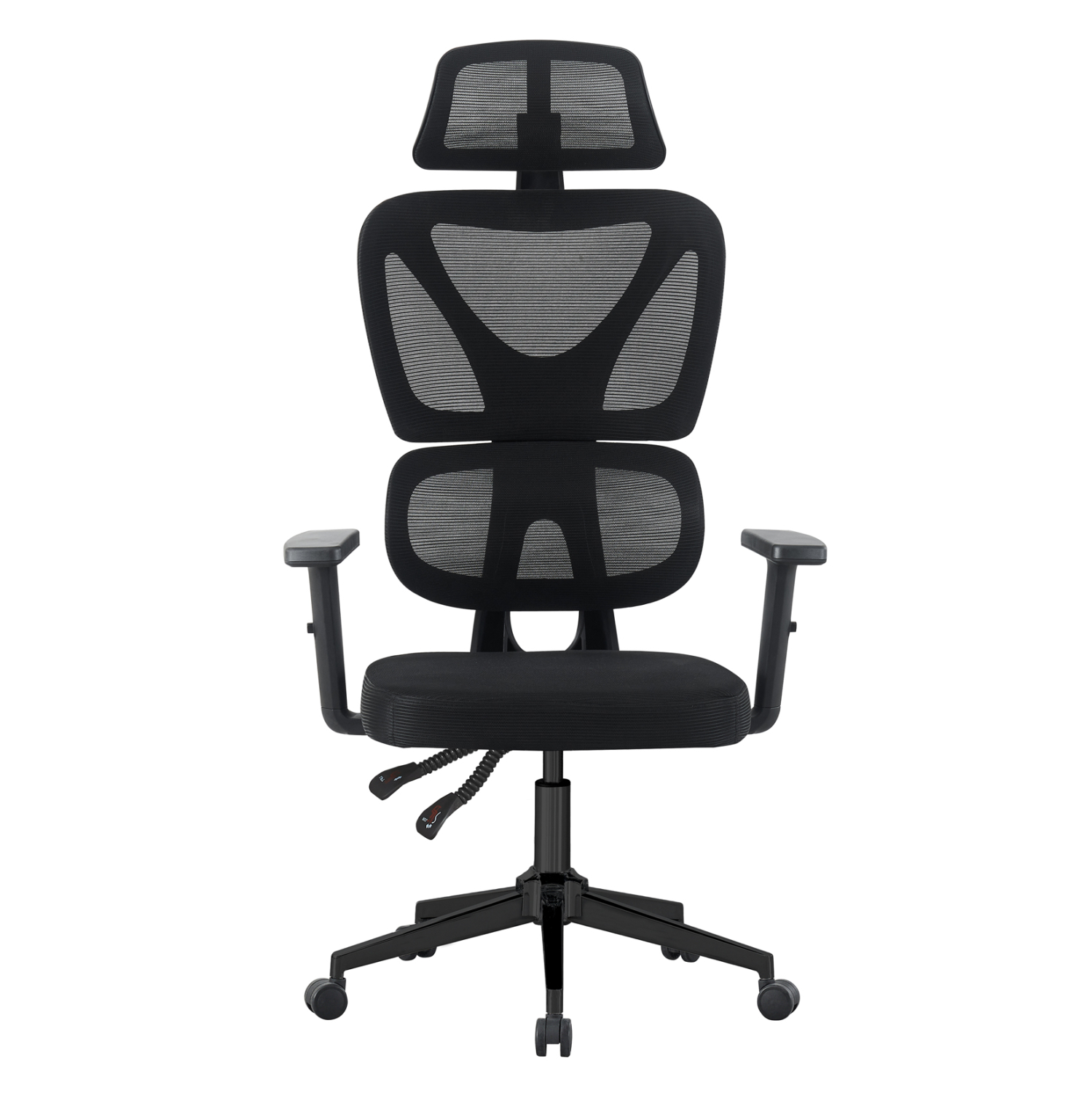 ΚΑΡΕΚΛΑ ΓΡΑΦΕΙΟΥ NOVAR HM1218.01 ΜΑΥΡO MESH--ΒΑΣΗ PP 51x49x121-129Υεκ 3