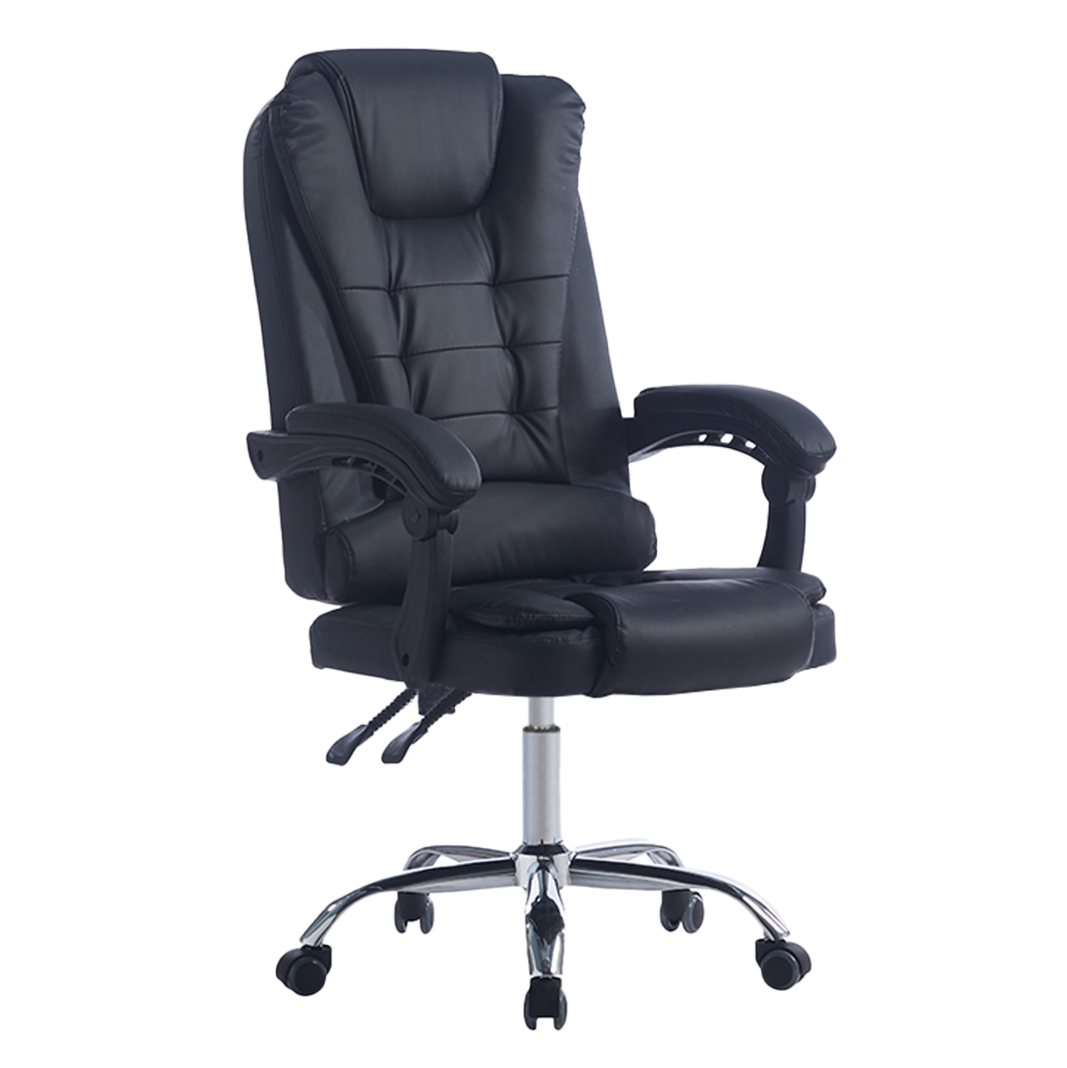 ΚΑΡΕΚΛΑ ΓΡΑΦΕΙΟΥ ΔΙΕΥΘΥΝΤΙΚΗ KYRON HM1221.01 ΜΑΥΡO PU--ΒΑΣΗ ΧΡΩΜΙΟΥ 65x46x112Υεκ 1