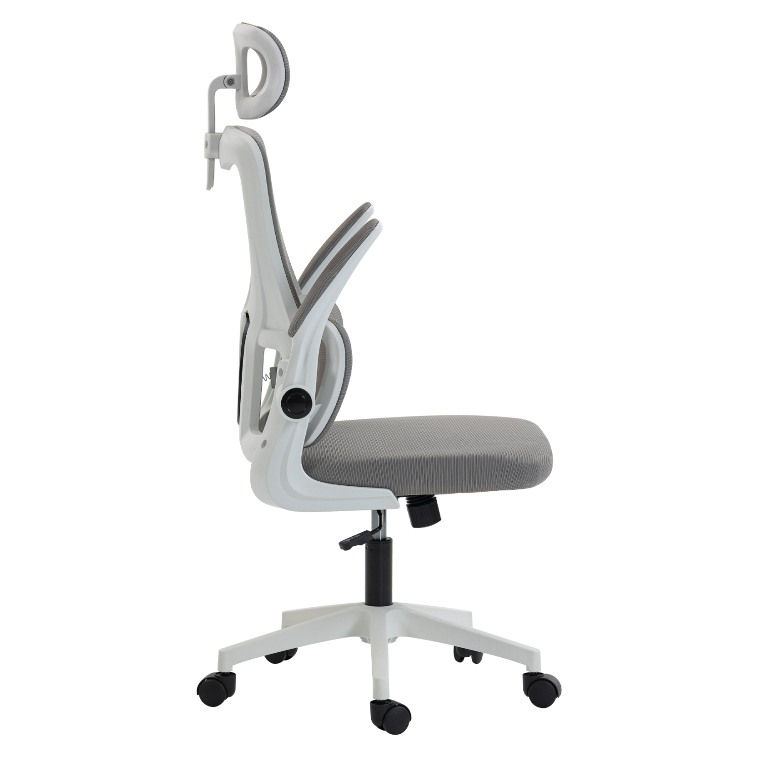ΚΑΡΕΚΛΑ ΓΡΑΦΕΙΟΥ KESI HM1222.02 ΑΝΟΙΧΤΟ ΓΚΡΙ MESH--ΛΕΥΚΟ PP 52x50x122Υεκ. 5