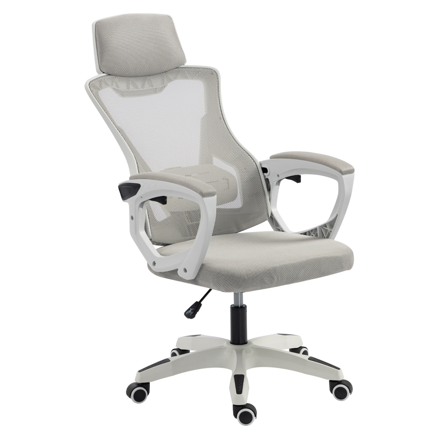 ΚΑΡΕΚΛΑ ΓΡΑΦΕΙΟΥ SALAS HM1223.02 P.P. ΛΕΥΚΟ-ΓΚΡΙ MESH ΥΦΑΣΜΑ 57x71x110-120Υεκ 5