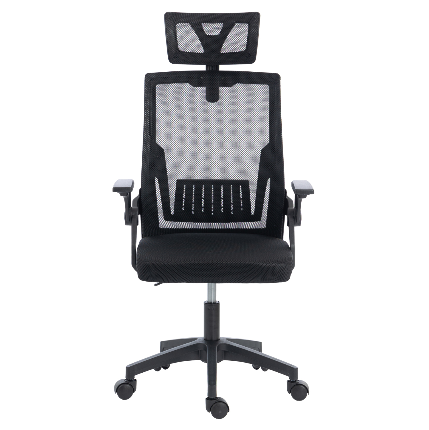ΚΑΡΕΚΛΑ ΓΡΑΦΕΙΟΥ MATRON HM1226.01 ΜΑΥΡO PP &amp; MESH ΥΦΑΣΜΑ 47x47x128Υεκ 3