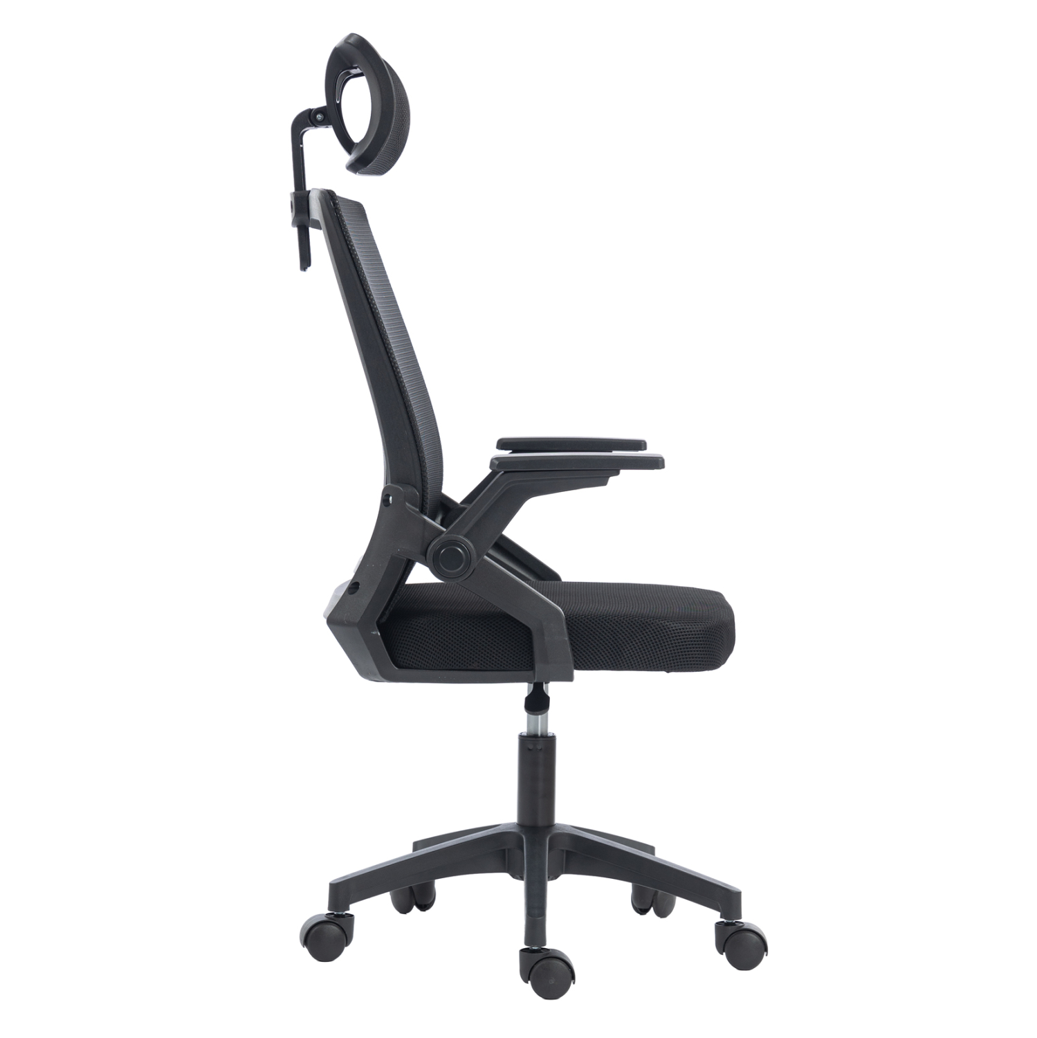 ΚΑΡΕΚΛΑ ΓΡΑΦΕΙΟΥ MATRON HM1226.01 ΜΑΥΡO PP &amp; MESH ΥΦΑΣΜΑ 47x47x128Υεκ 4