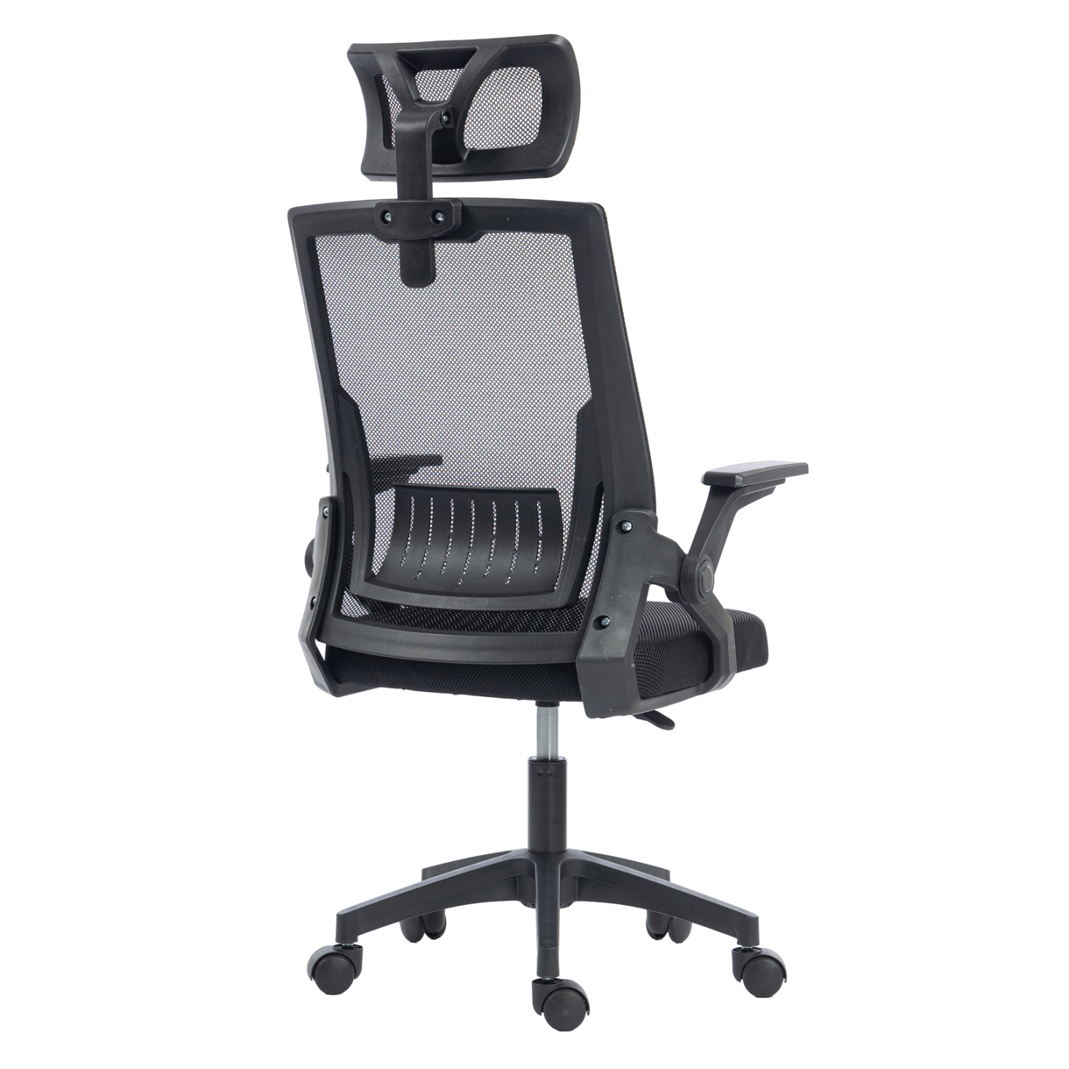 ΚΑΡΕΚΛΑ ΓΡΑΦΕΙΟΥ MATRON HM1226.01 ΜΑΥΡO PP &amp; MESH ΥΦΑΣΜΑ 47x47x128Υεκ 5