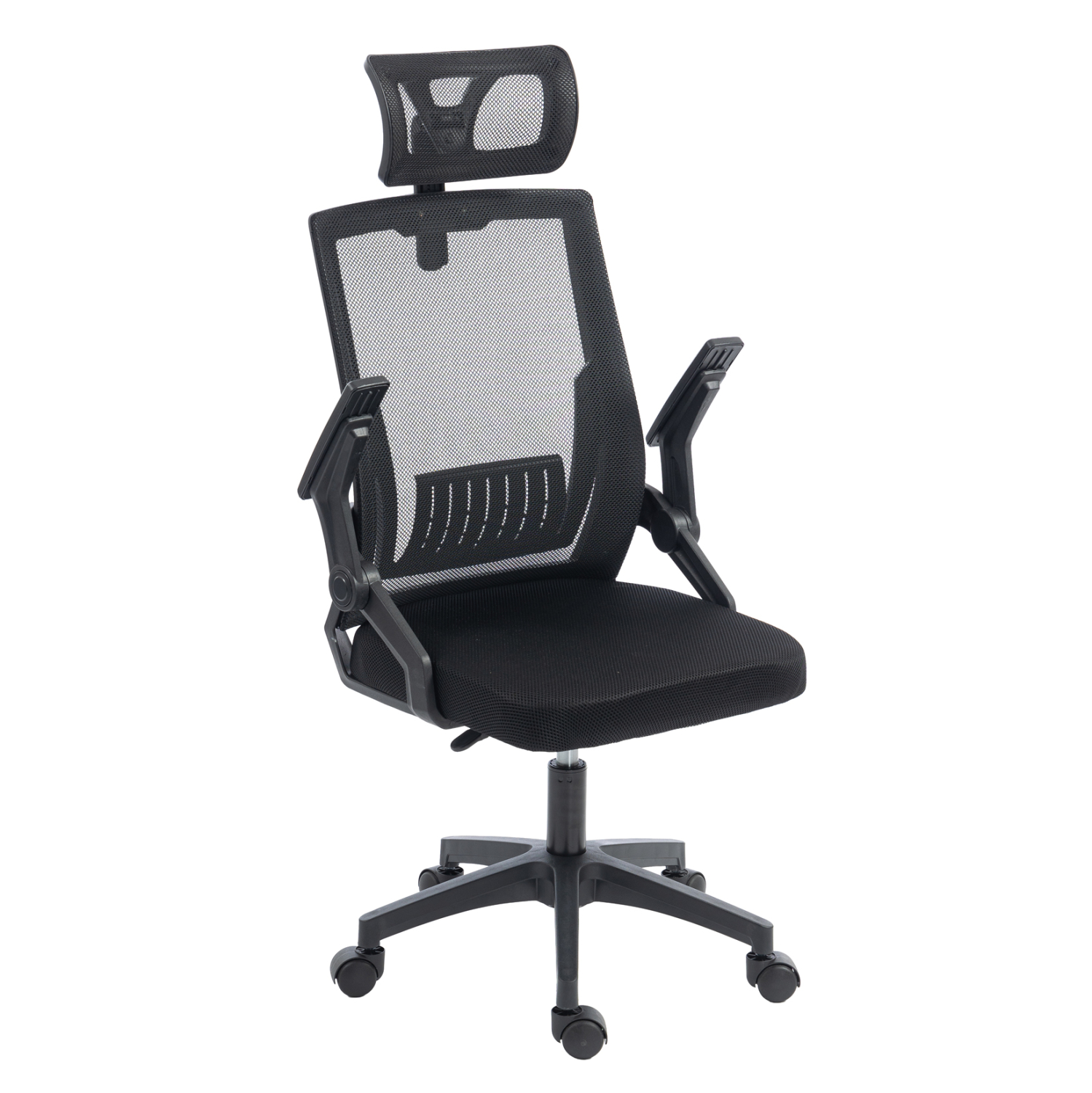 ΚΑΡΕΚΛΑ ΓΡΑΦΕΙΟΥ MATRON HM1226.01 ΜΑΥΡO PP &amp; MESH ΥΦΑΣΜΑ 47x47x128Υεκ 7