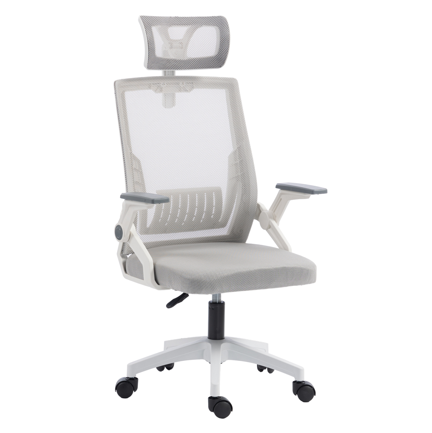 ΚΑΡΕΚΛΑ ΓΡΑΦΕΙΟΥ MATRON HM1226.02 ΛΕΥΚΟ PP--ΑΝΟΙΧΤΟ ΓΚΡΙ MESH 59x55x115Υεκ 1