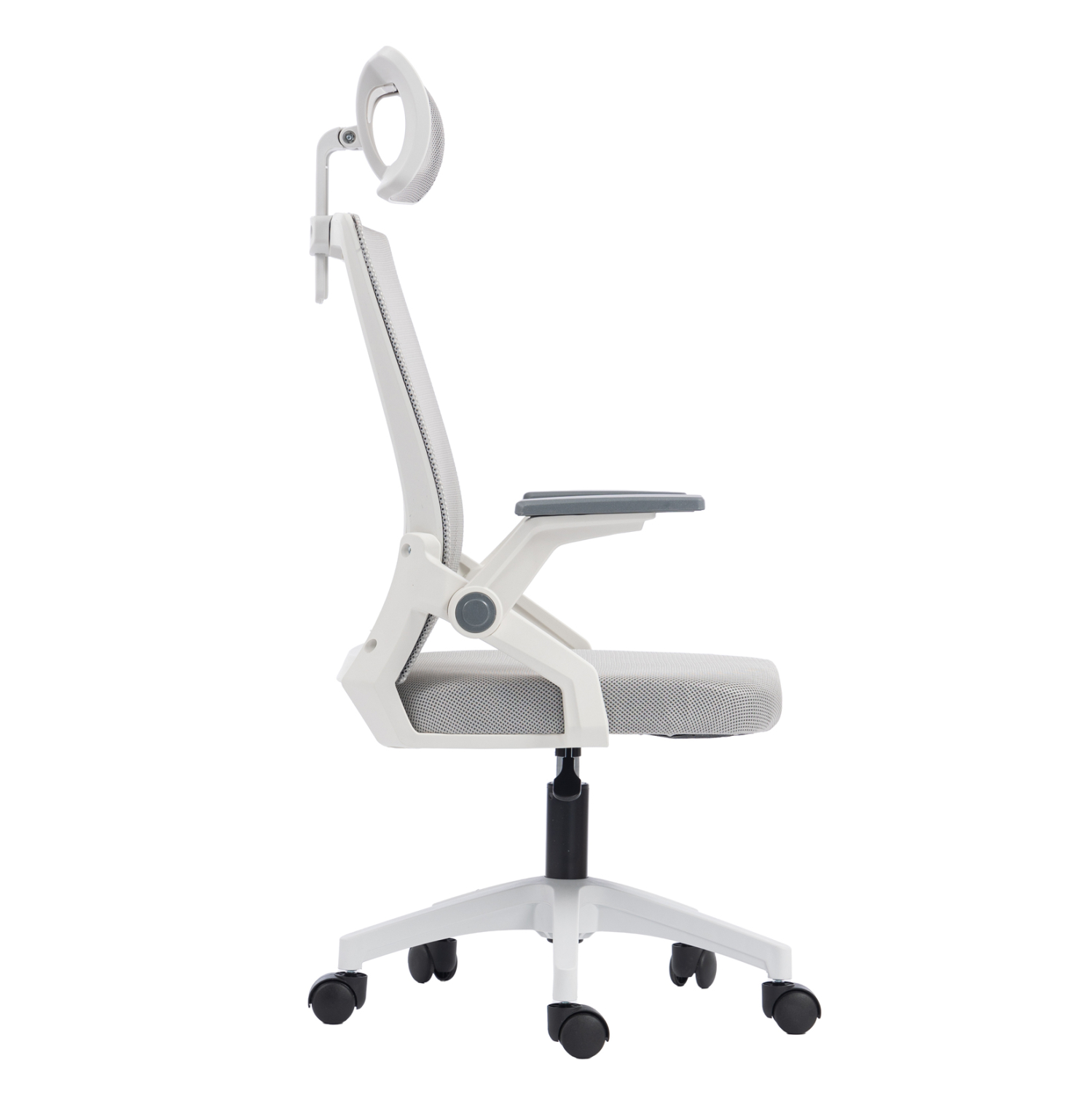 ΚΑΡΕΚΛΑ ΓΡΑΦΕΙΟΥ MATRON HM1226.02 ΛΕΥΚΟ PP--ΑΝΟΙΧΤΟ ΓΚΡΙ MESH 59x55x115Υεκ 4