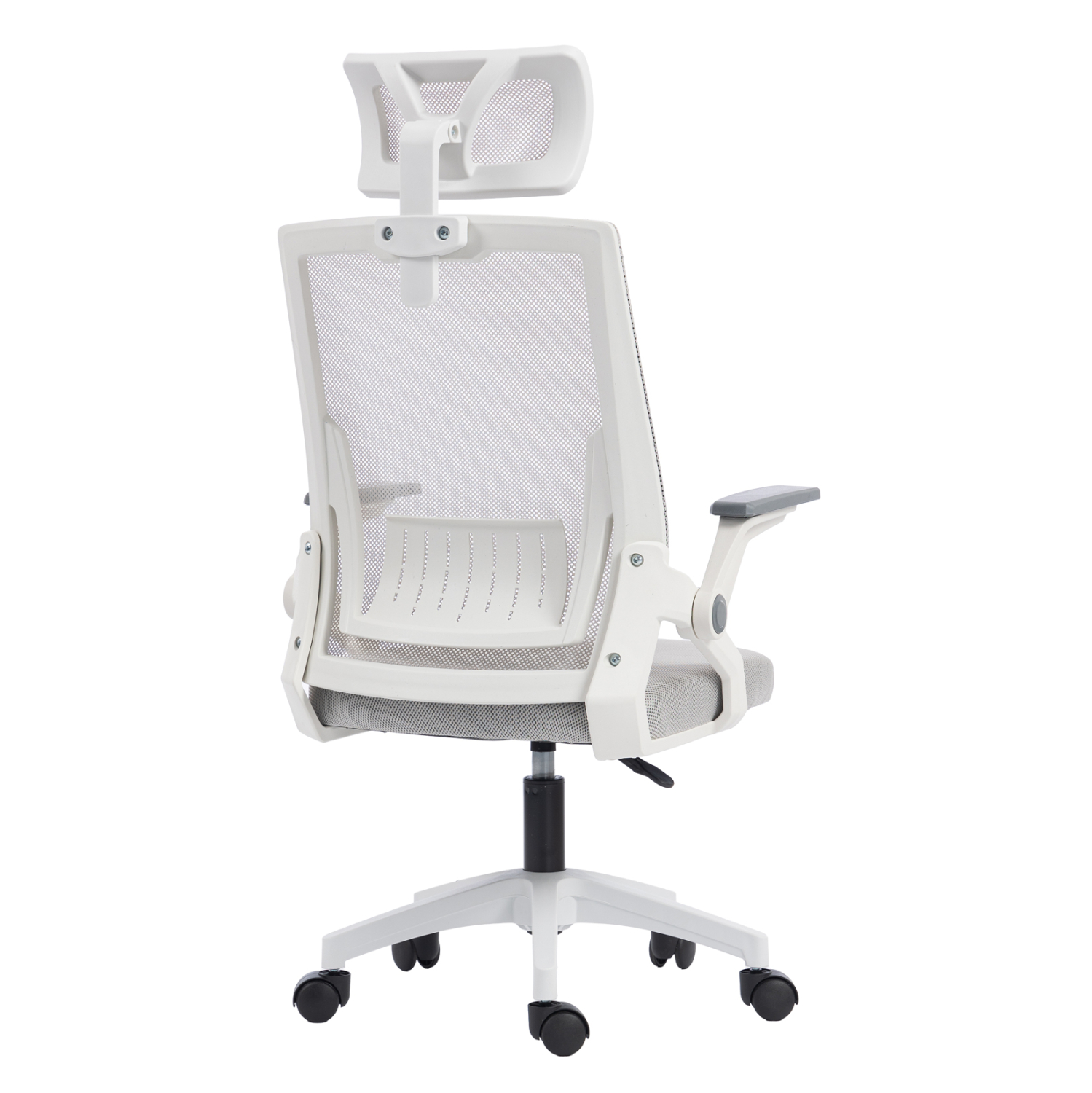 ΚΑΡΕΚΛΑ ΓΡΑΦΕΙΟΥ MATRON HM1226.02 ΛΕΥΚΟ PP--ΑΝΟΙΧΤΟ ΓΚΡΙ MESH 59x55x115Υεκ 5