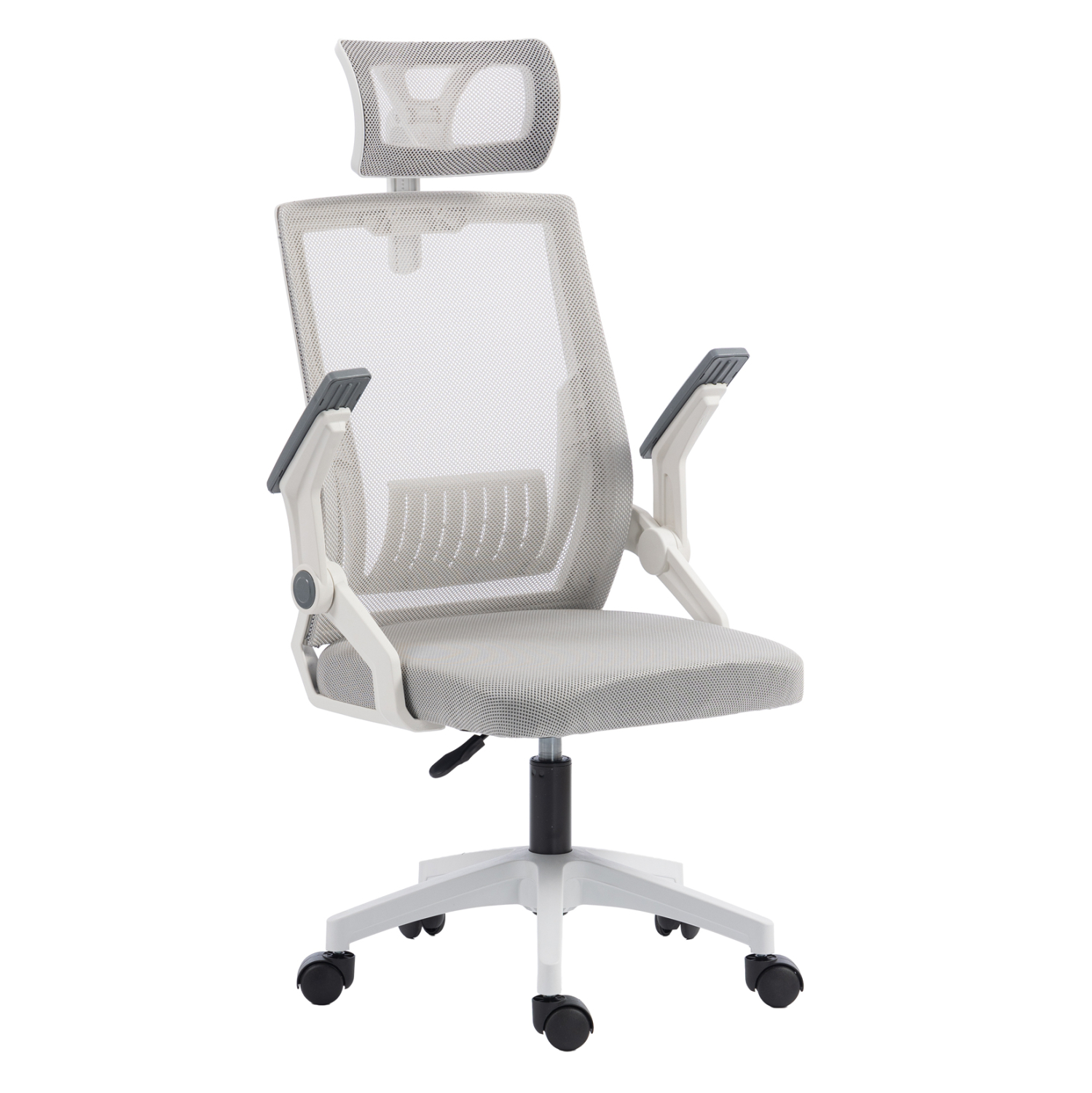 ΚΑΡΕΚΛΑ ΓΡΑΦΕΙΟΥ MATRON HM1226.02 ΛΕΥΚΟ PP--ΑΝΟΙΧΤΟ ΓΚΡΙ MESH 59x55x115Υεκ 7