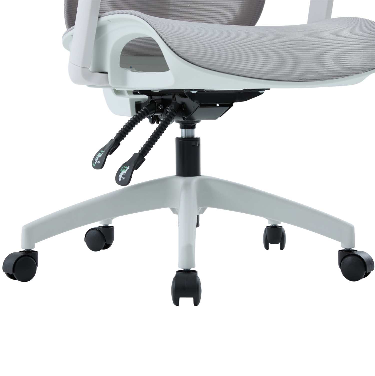 ΚΑΡΕΚΛΑ ΓΡΑΦΕΙΟΥ APEX HM1227.02 ΛΕΥΚΟ PP--ΑΝΟΙΧΤΟ ΓΚΡΙ MESH 70x66x113-130Υεκ 10