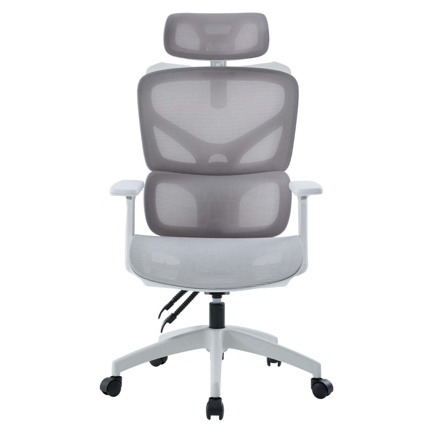 ΚΑΡΕΚΛΑ ΓΡΑΦΕΙΟΥ APEX HM1227.02 ΛΕΥΚΟ PP--ΑΝΟΙΧΤΟ ΓΚΡΙ MESH 70x66x113-130Υεκ 3