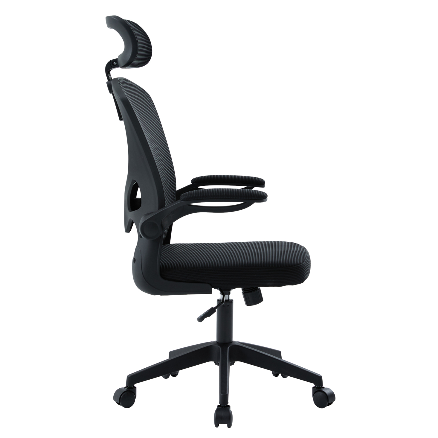 ΚΑΡΕΚΛΑ ΓΡΑΦΕΙΟΥ FLOATER HM1230.01 ΜΑΥΡO MESH &amp; PP 62x62x115-125Υεκ 4