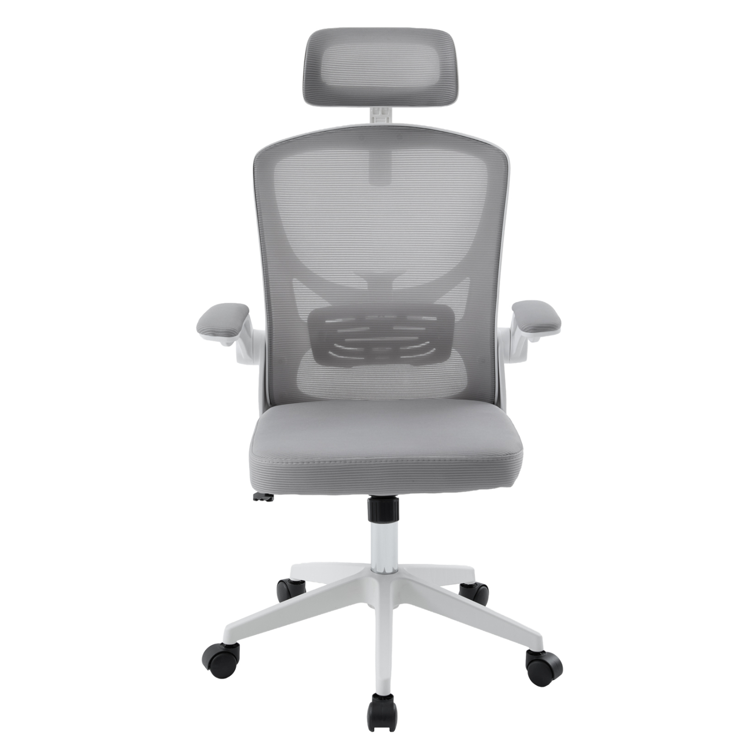 ΚΑΡΕΚΛΑ ΓΡΑΦΕΙΟΥ FLOATER HM1230.02 ΛΕΥΚΟ PP--ΑΝΟΙΧΤΟ ΓΚΡΙ MESH 62x62x115-125Υεκ 3