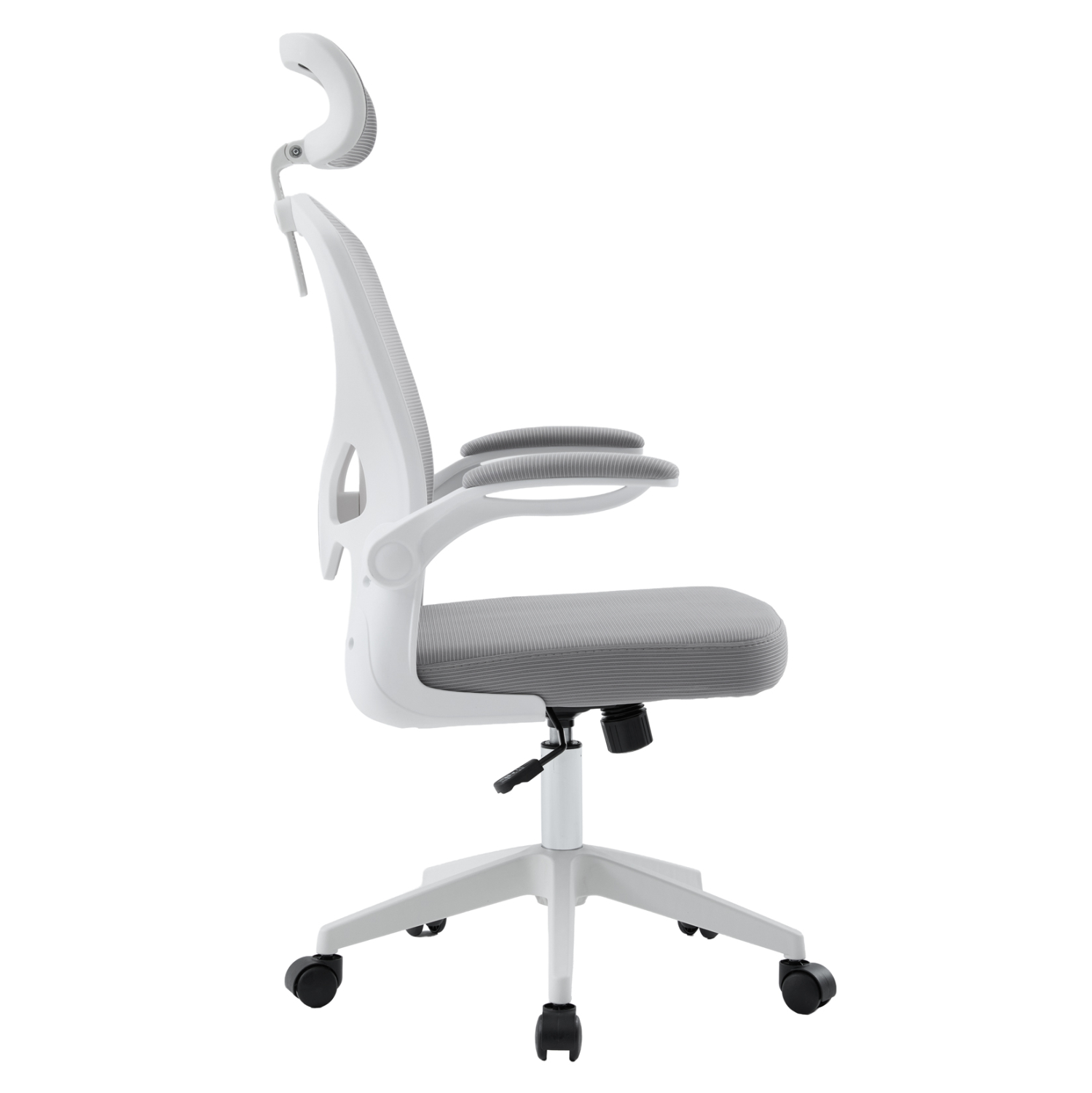 ΚΑΡΕΚΛΑ ΓΡΑΦΕΙΟΥ FLOATER HM1230.02 ΛΕΥΚΟ PP--ΑΝΟΙΧΤΟ ΓΚΡΙ MESH 62x62x115-125Υεκ 4