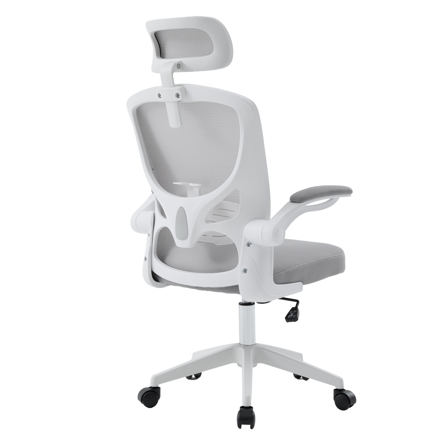 ΚΑΡΕΚΛΑ ΓΡΑΦΕΙΟΥ FLOATER HM1230.02 ΛΕΥΚΟ PP--ΑΝΟΙΧΤΟ ΓΚΡΙ MESH 62x62x115-125Υεκ 5