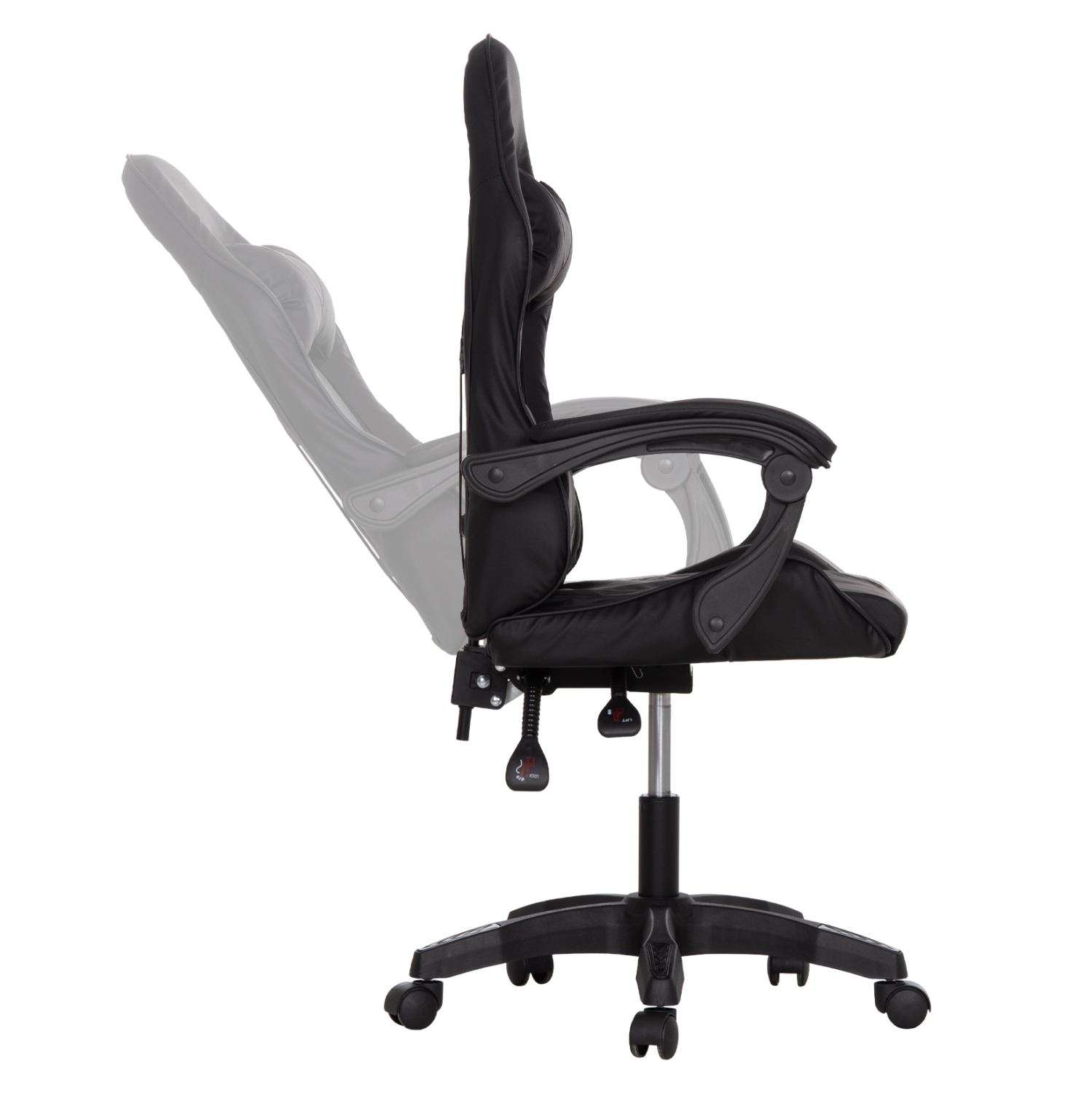 ΚΑΡΕΚΛΑ GAMING STRATUS HM1231.01 ΜΑΥΡΟ PVC--ΜΕ ΜΑΞIΛΑΡΑΚΙΑ ΜΕΣΗΣ/ΚΕΦΑΛΗΣ 60x59x117Υεκ 4