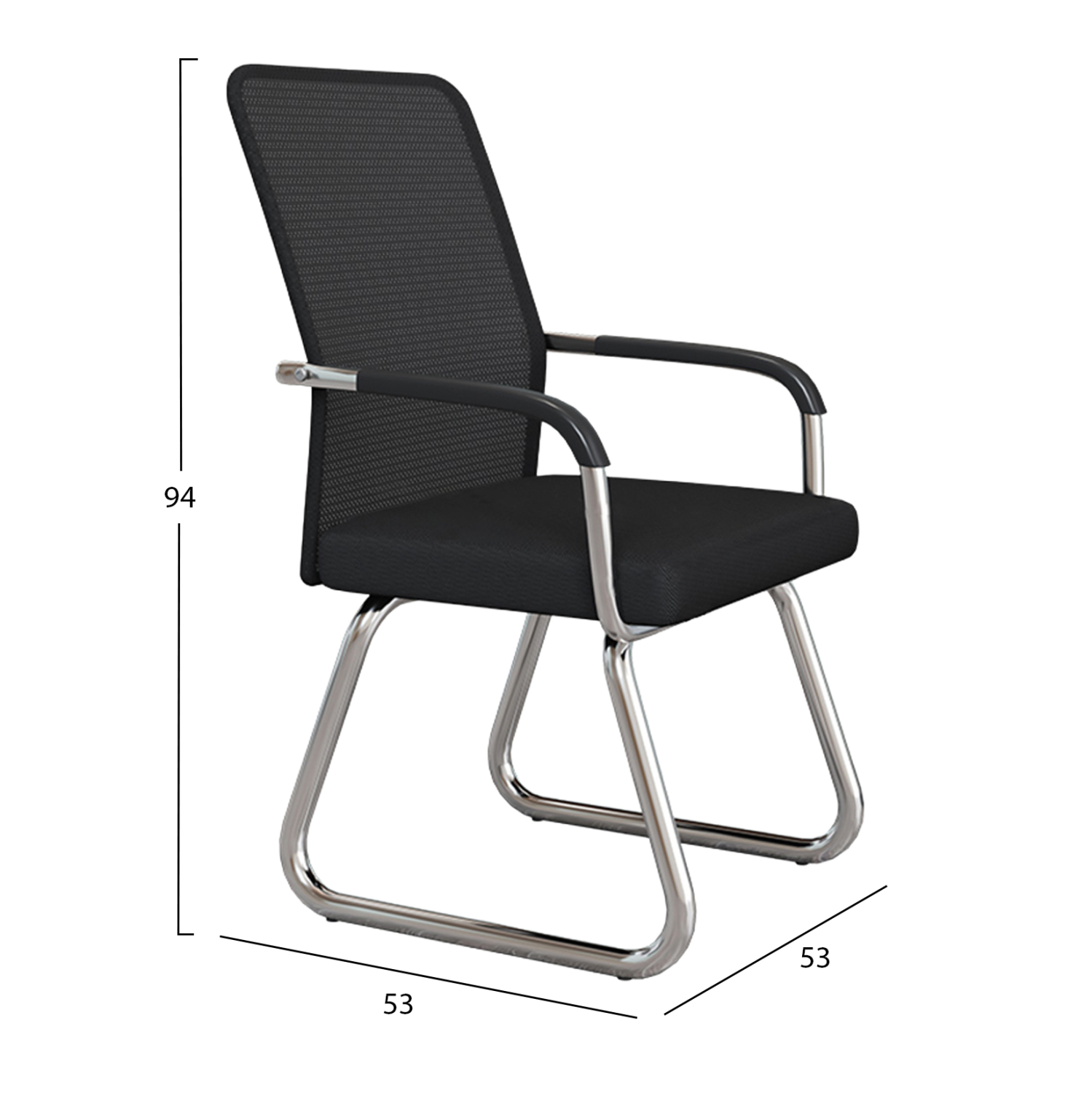 ΚΑΡΕΚΛΑ ΕΠΙΣΚΕΠΤΗ STED HM1232.01 ΜΑΥΡO MESH--ΠΟΔΙΑ/ΜΠΡΑΤΣΑ ΧΡΩΜΙΟΥ 55x59x89Υεκ 2