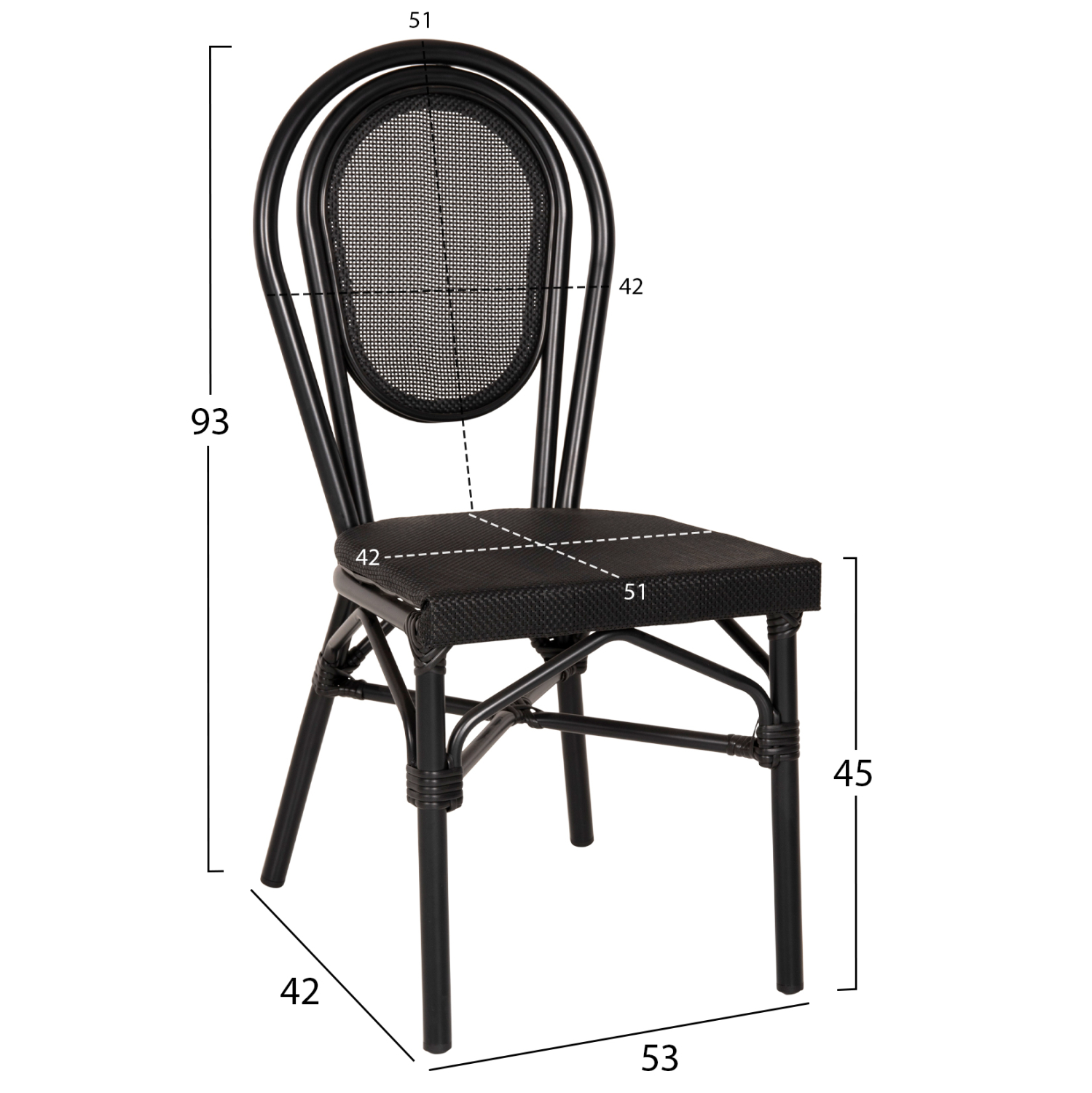 ΚΑΡΕΚΛΑ ΑΛΟΥΜΙΝΙΟΥ TRENT BAMBOO LOOK ΜΕ TEXTLINE 45x57x88 εκ. HM5052 2