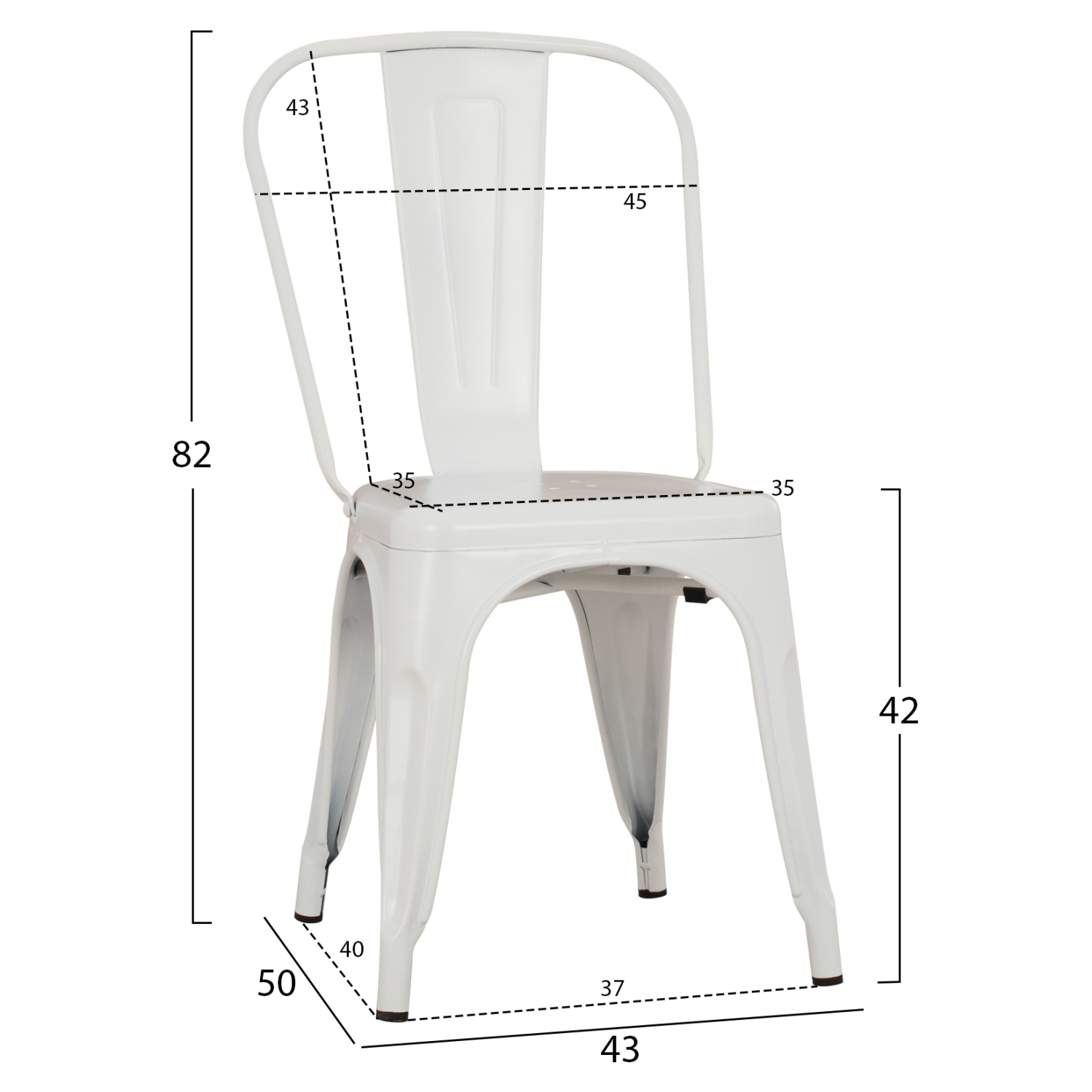 ΚΑΡΕΚΛΑ ΜΕΤΑΛΛΙΚΗ MELITA-PRO HM8641.41 ΛΕΥΚΟ ΜΑΤ 44x47x84.5Υεκ. 2