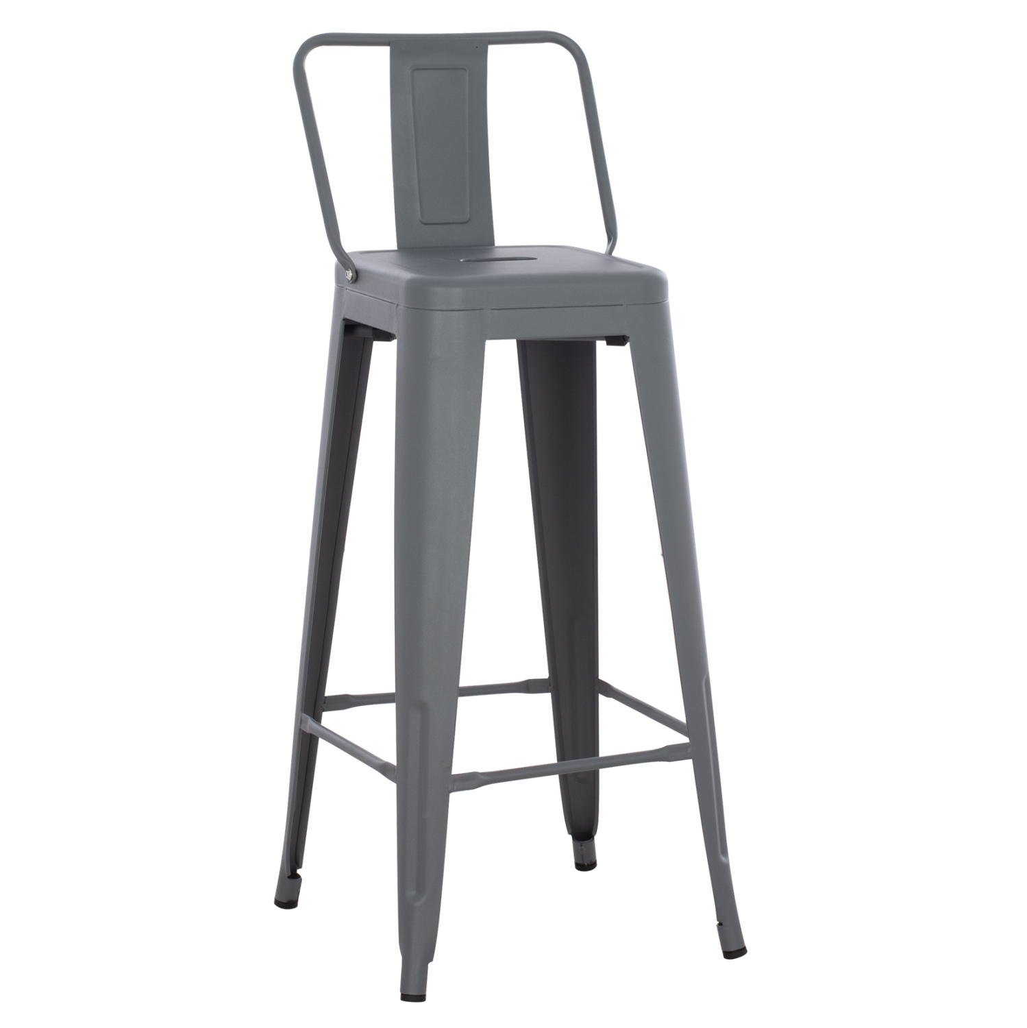ΣΚΑΜΠΟ BAR ME ΠΛΑΤΗ ΜΕΤΑΛΛΙΚΟ MELITA-PRO HM8643.50 ΓΚΡΙ 42x42x100Υεκ. 1